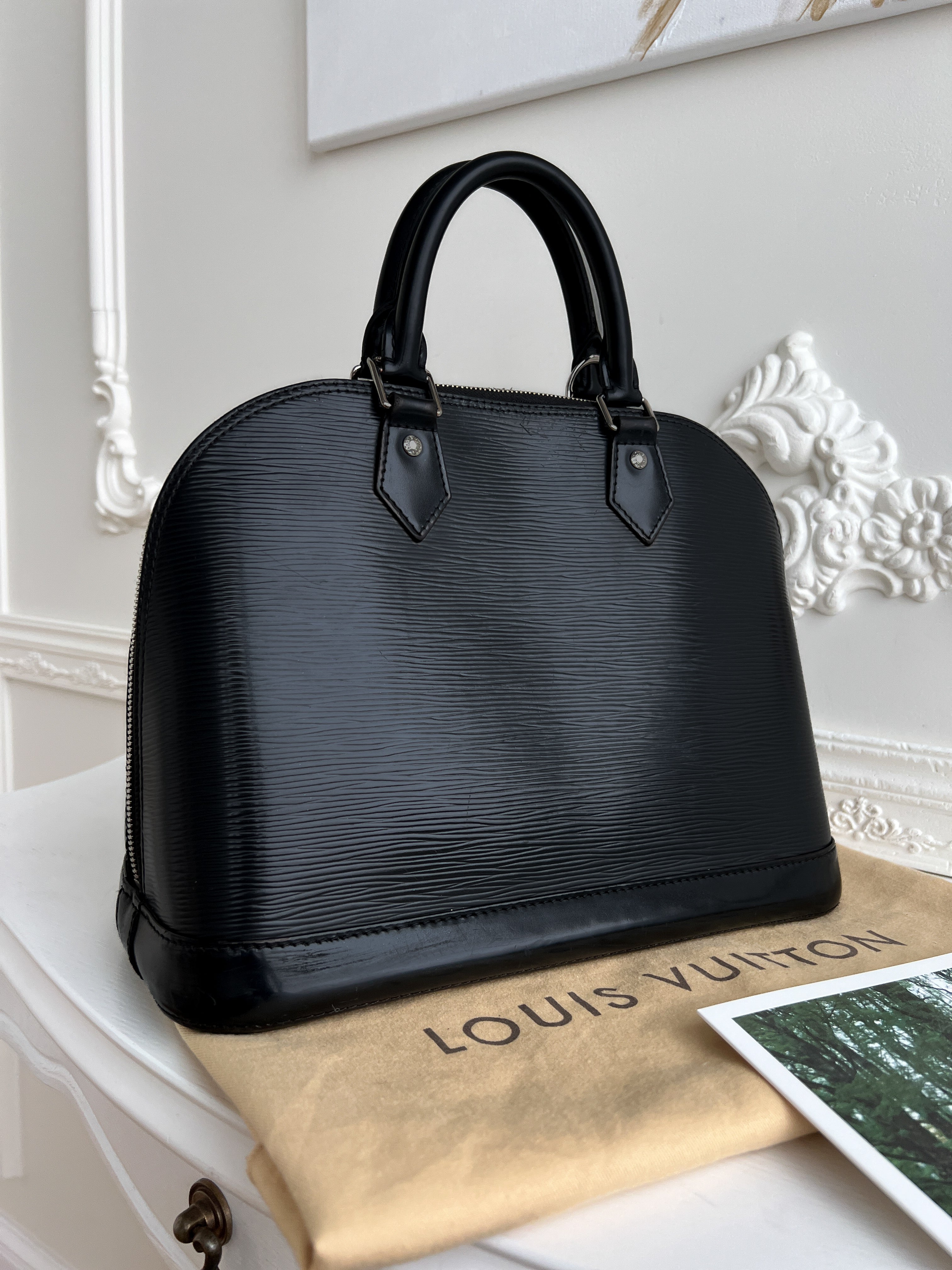 Authentic LV Alma pm epi black handbag