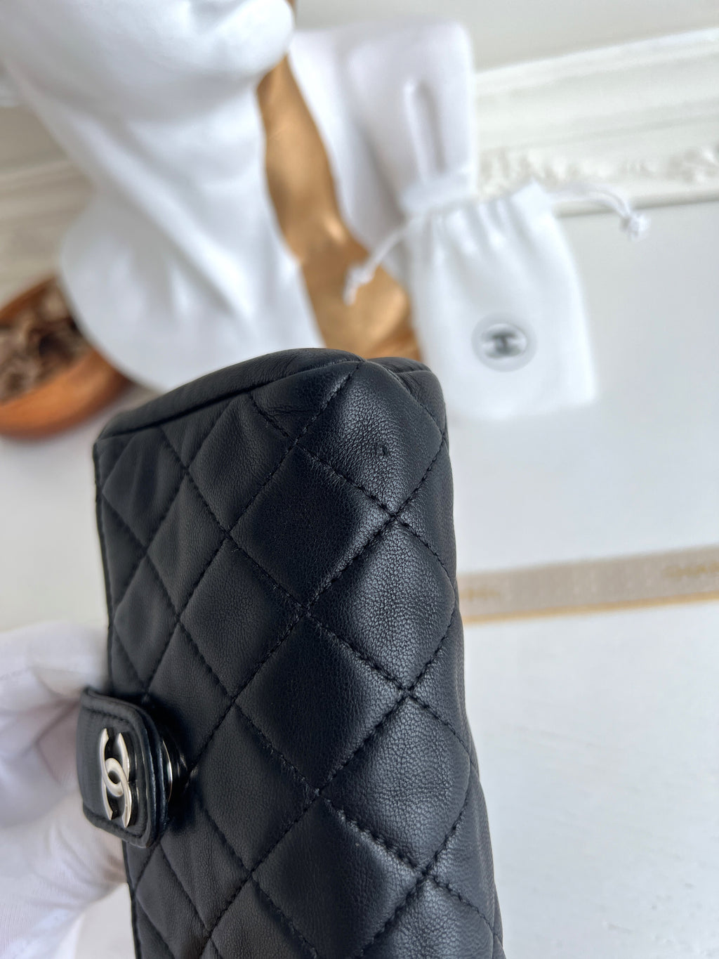 Chanel Wallet Card Black Leather