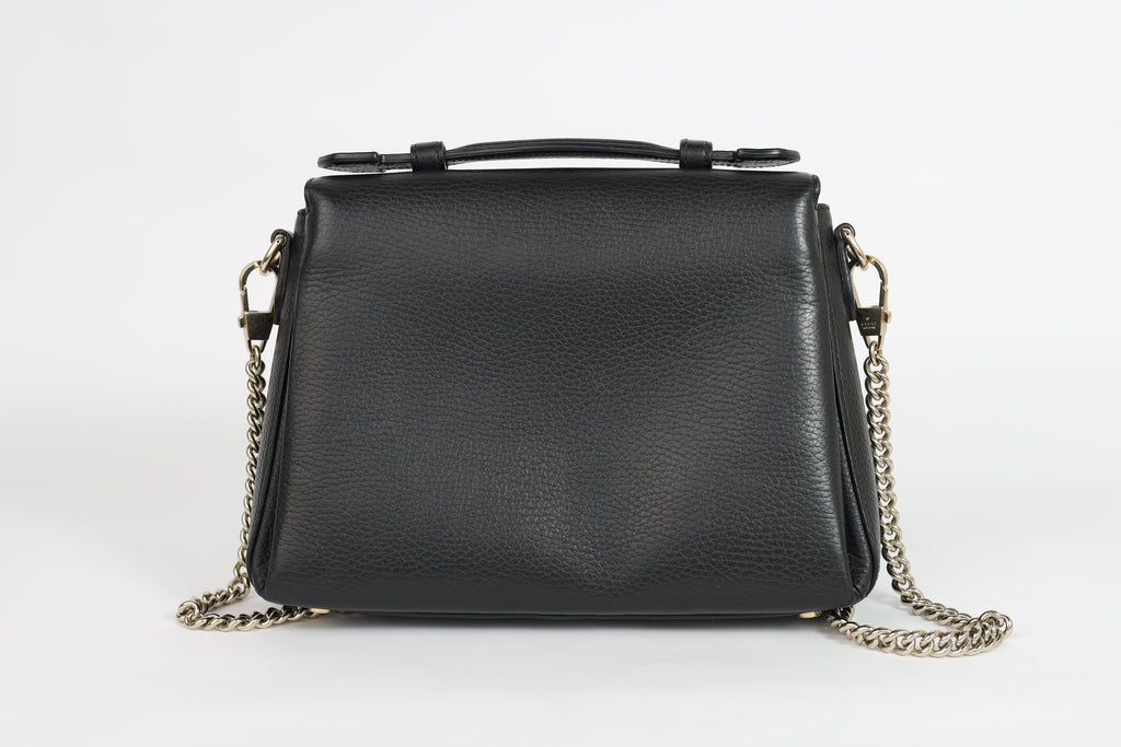 Authentic Gucci Black Leather Interlocking G Crossbody