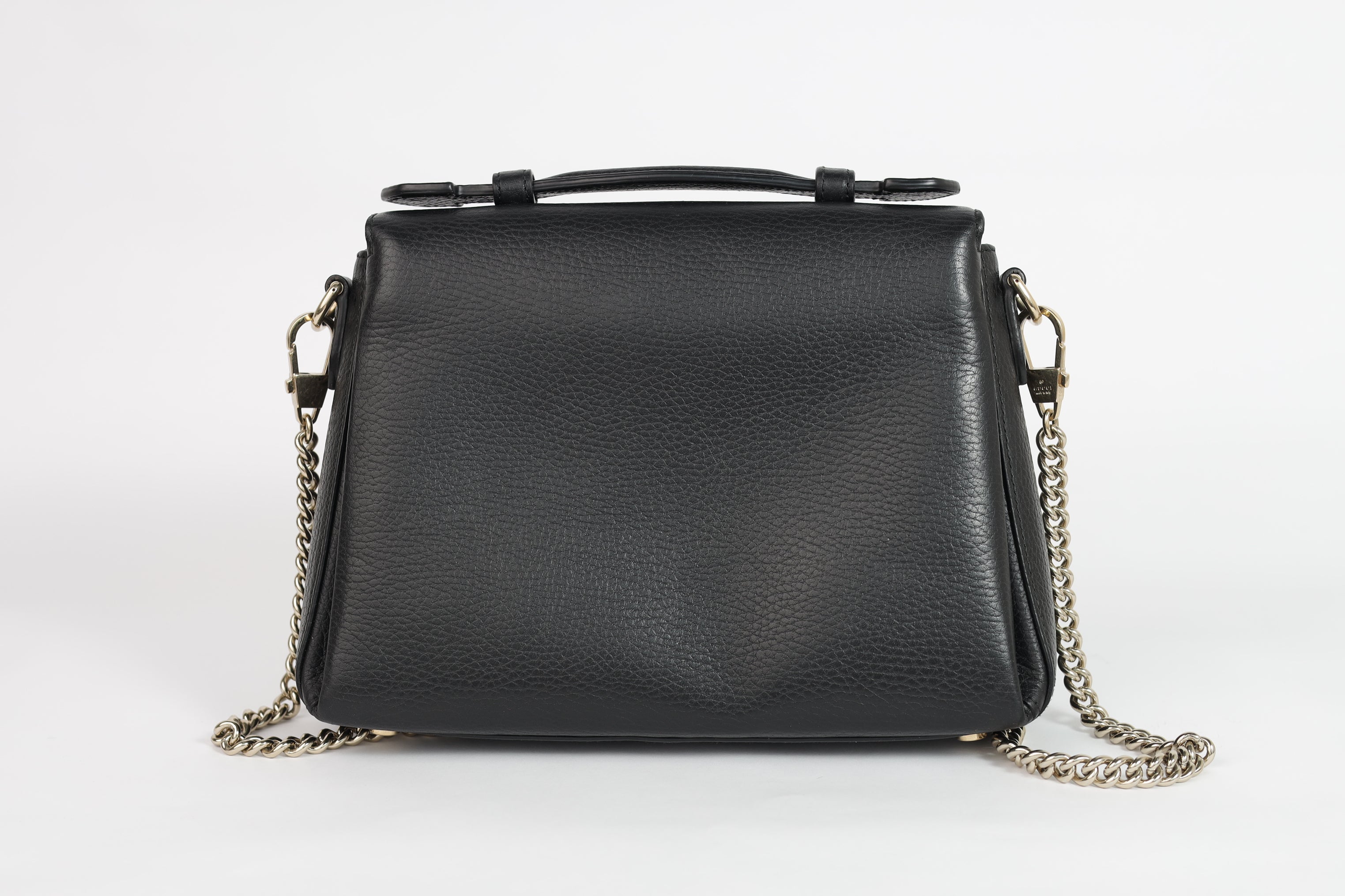 Authentic Gucci Black Leather Interlocking G Crossbody