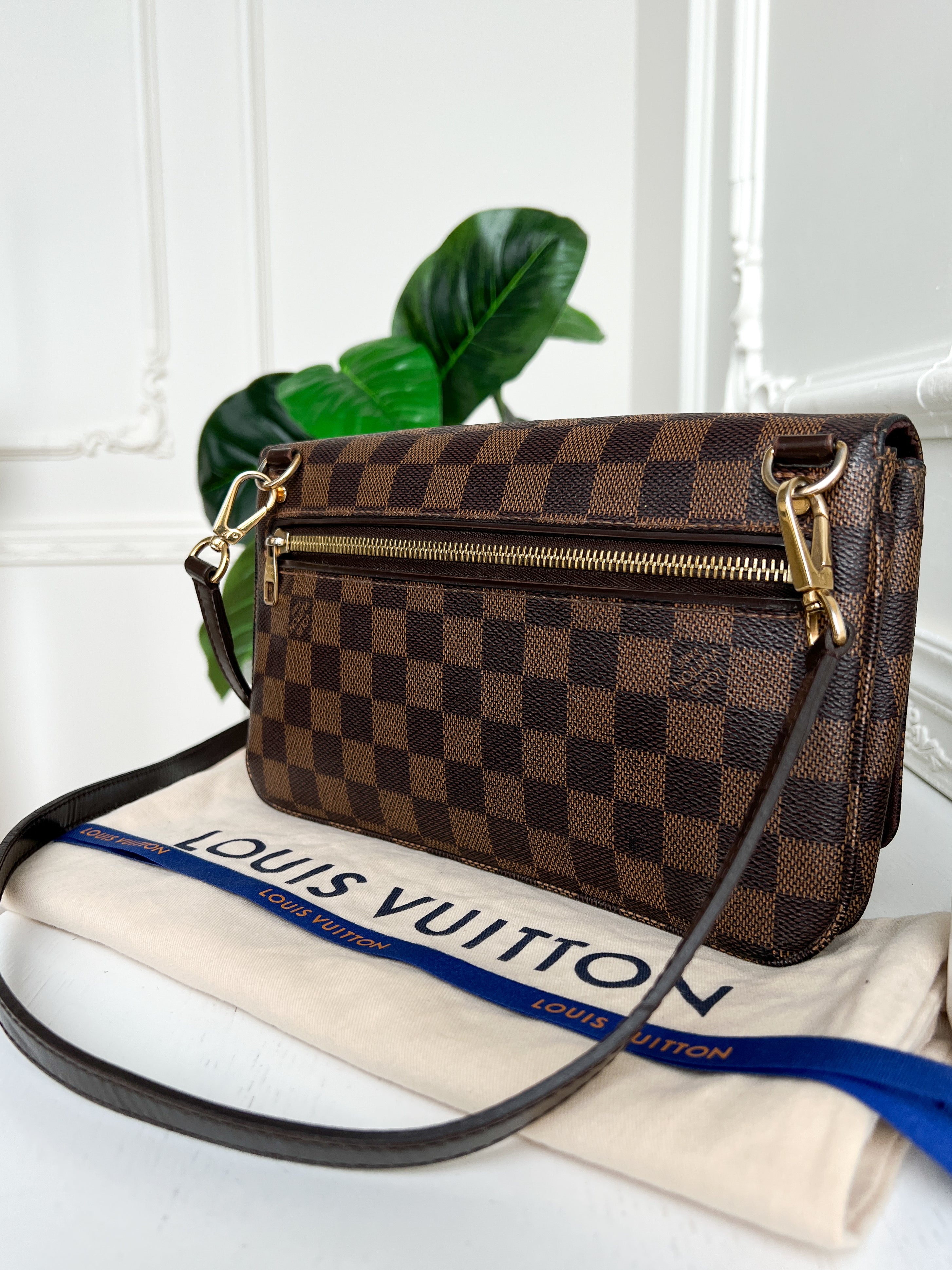 Authentic Louis Vuitton Hoxton Pm damier ebene crossbody clutch bag