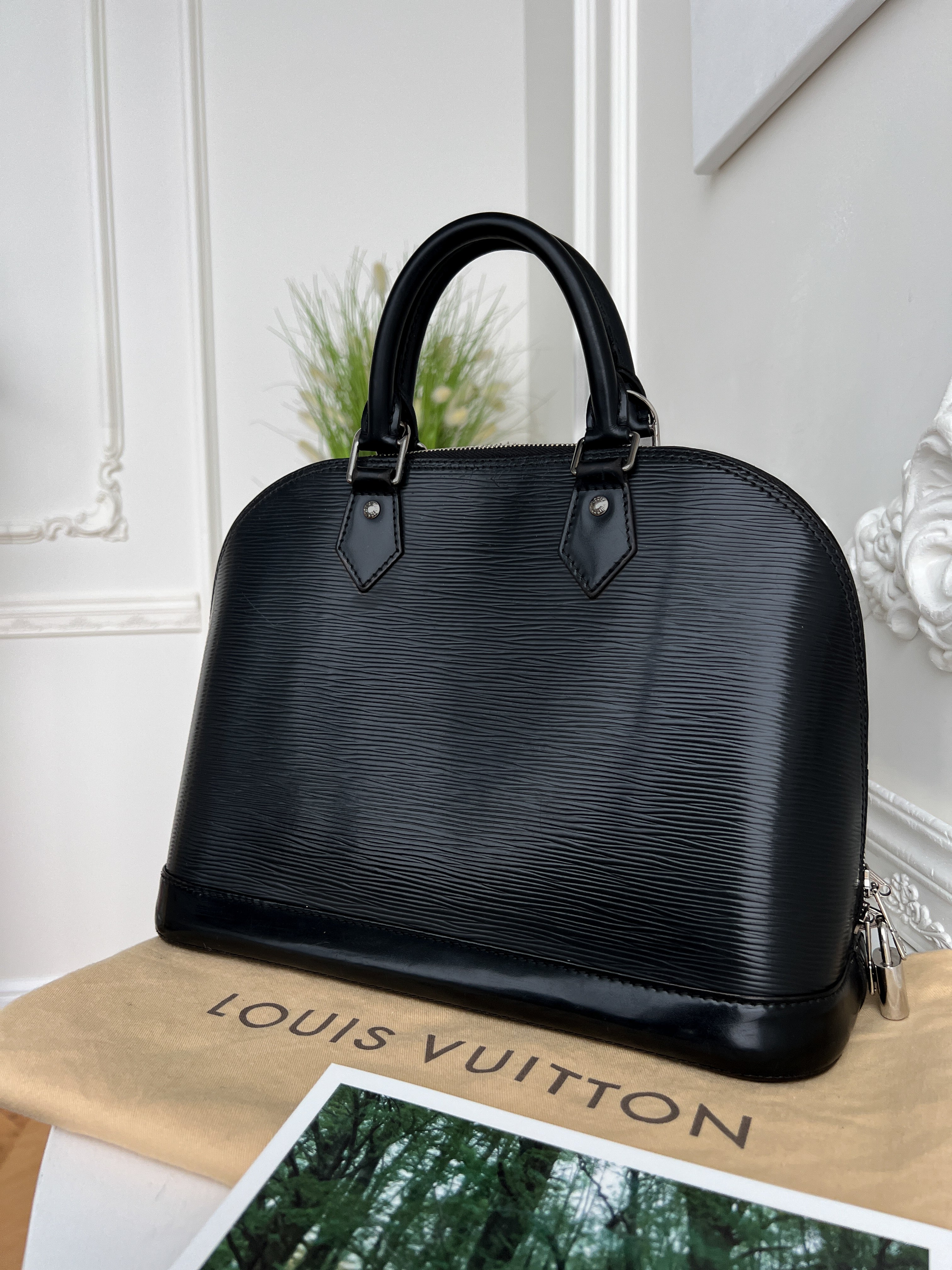 Authentic LV Alma pm epi black handbag