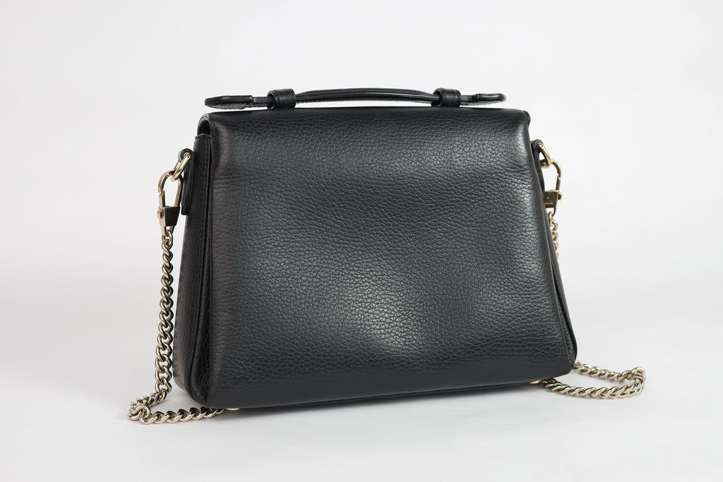 Authentic Gucci Black Leather Interlocking G Crossbody