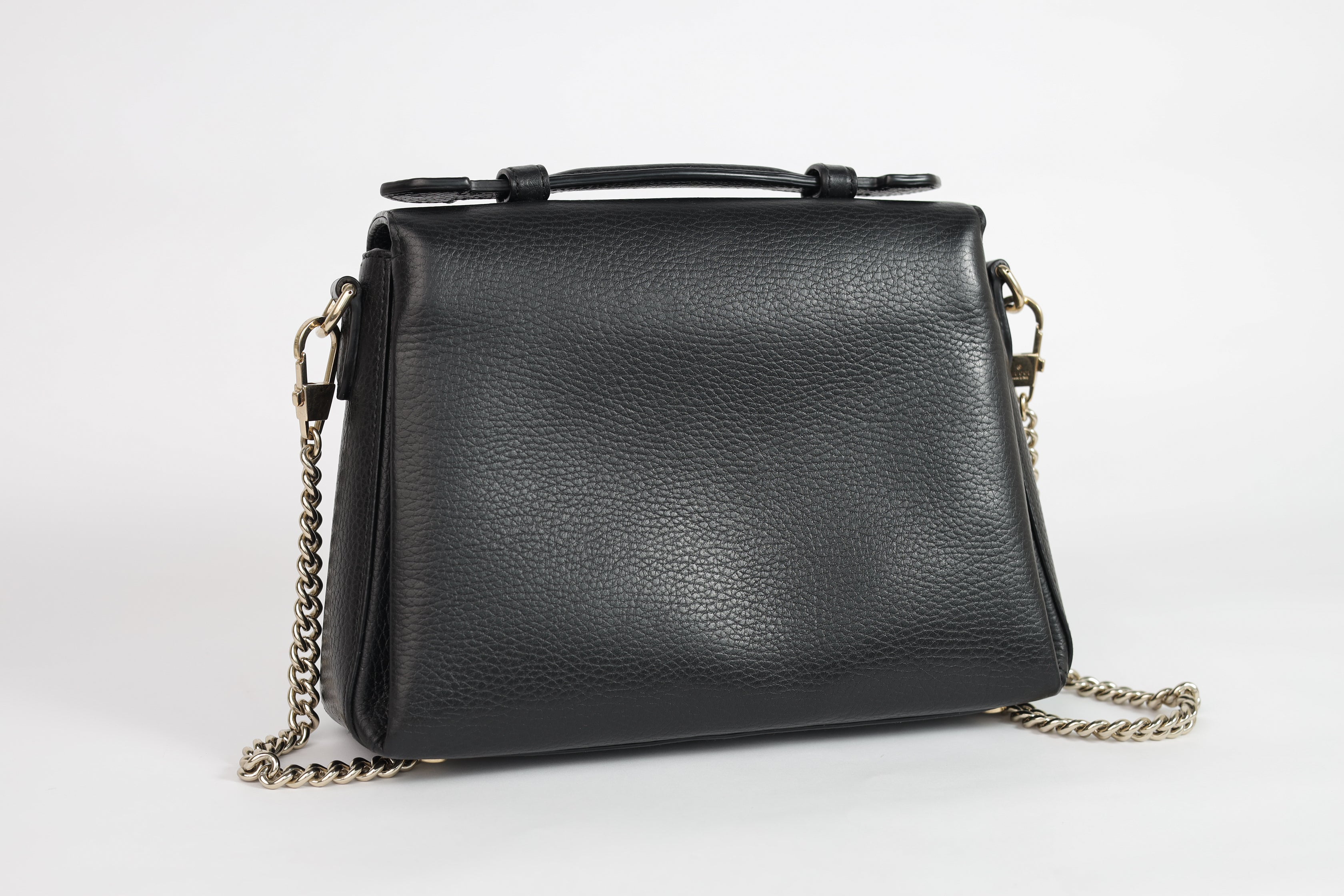 Authentic Gucci Black Leather Interlocking G Crossbody
