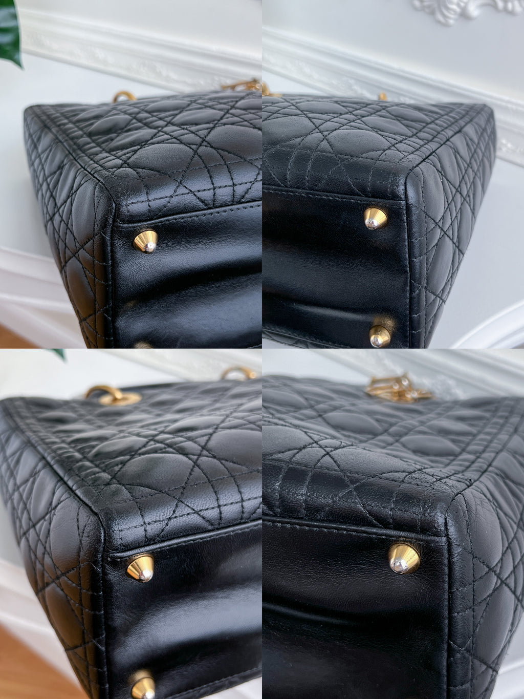 Christian  Dior Lady Dior Black Leather Cannage MA-1001