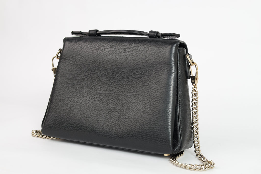 Authentic Gucci Black Leather Interlocking G Crossbody