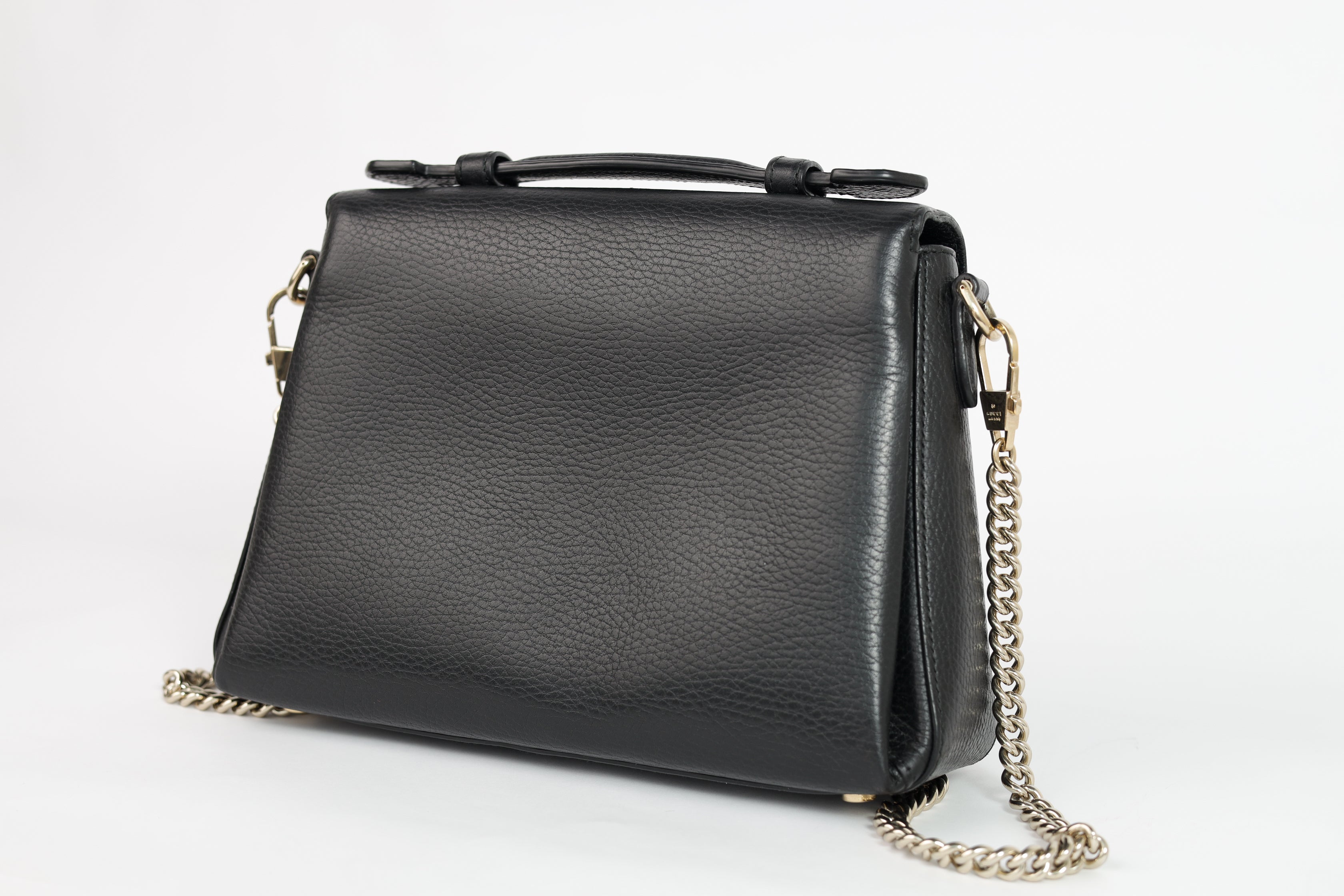 Authentic Gucci Black Leather Interlocking G Crossbody