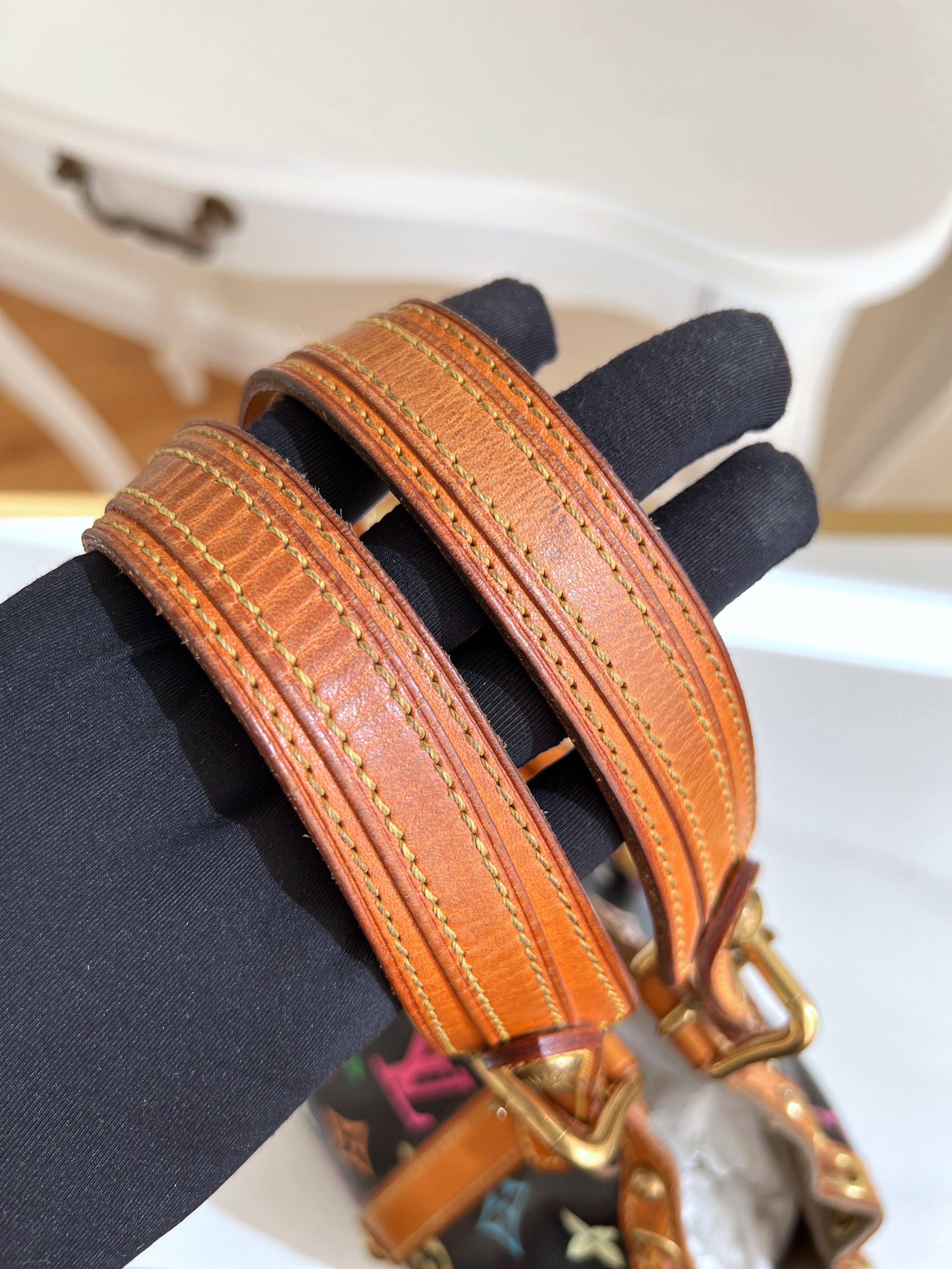 Louis Vuitton Theda PM Monogram Multicolor Black Satchel Bag