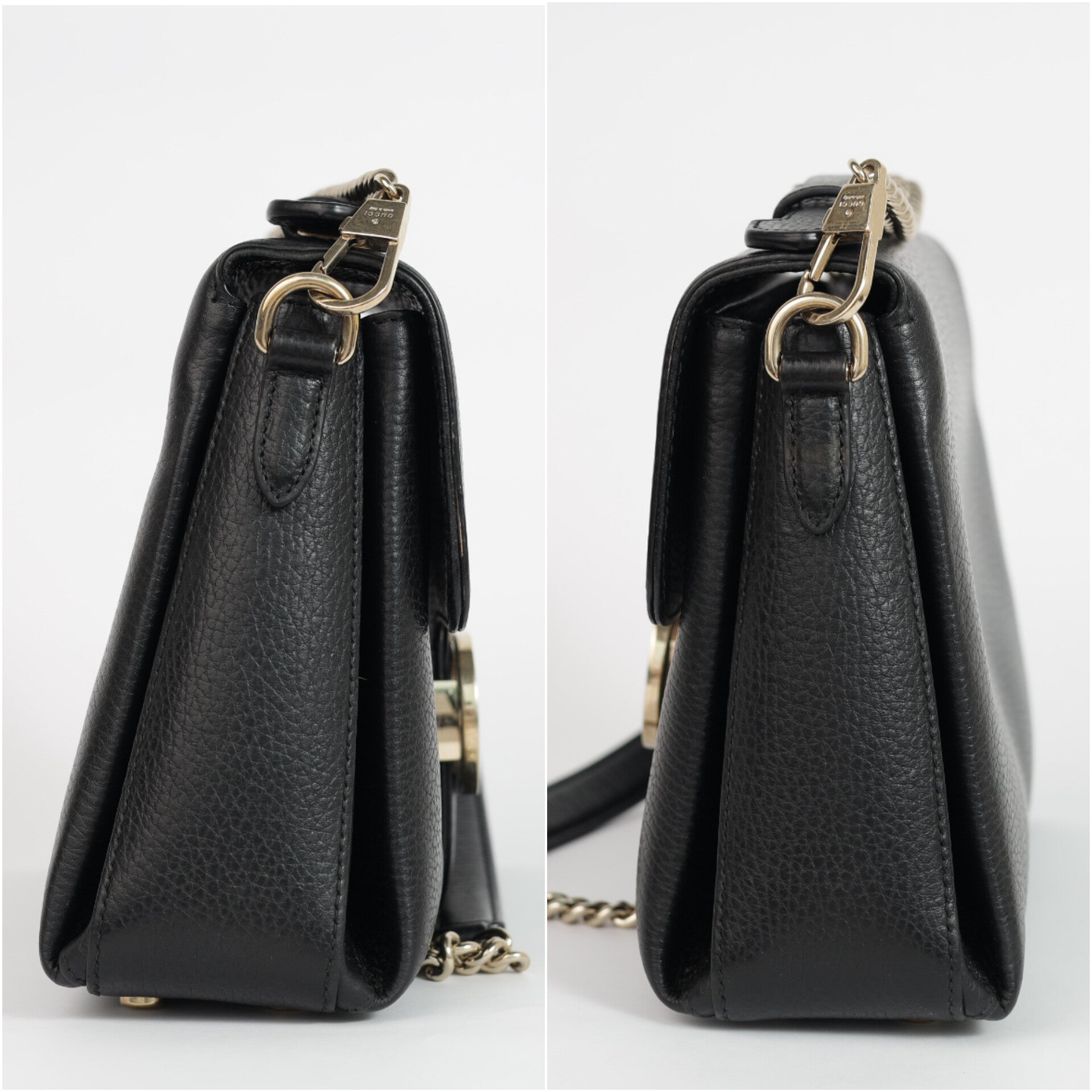 Authentic Gucci Black Leather Interlocking G Crossbody
