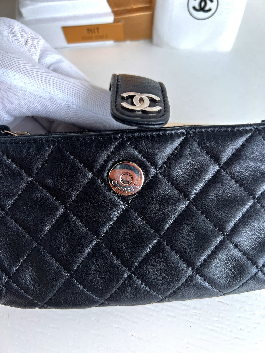 Chanel Wallet Card Black Leather