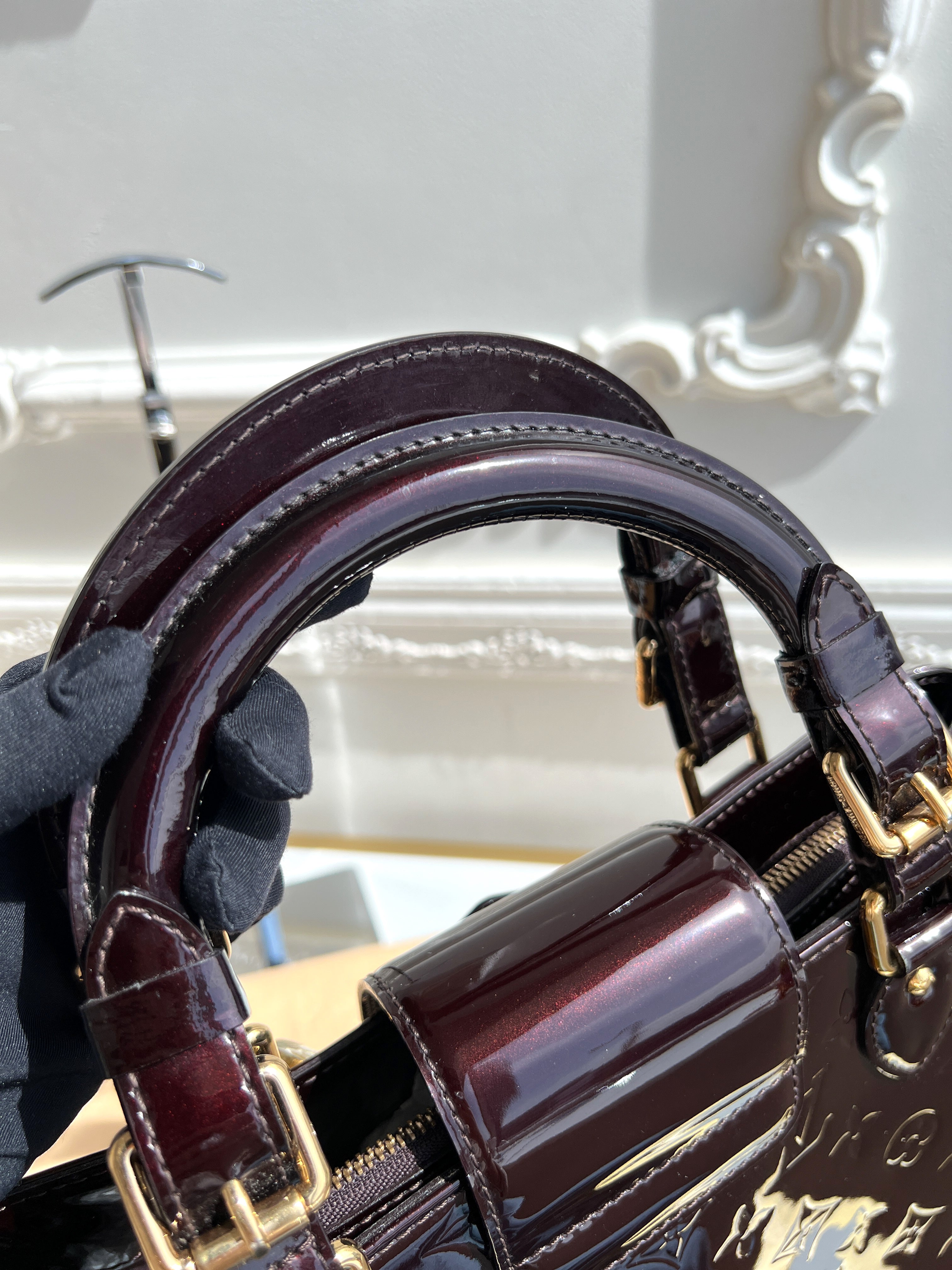 Louis Vuitton Melrose Amarante Monogram Vernis Patent Avenue Handbag