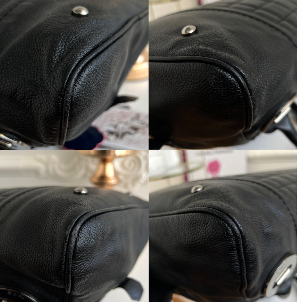 Chanel Caviar Black Dome Leather Square Bag
