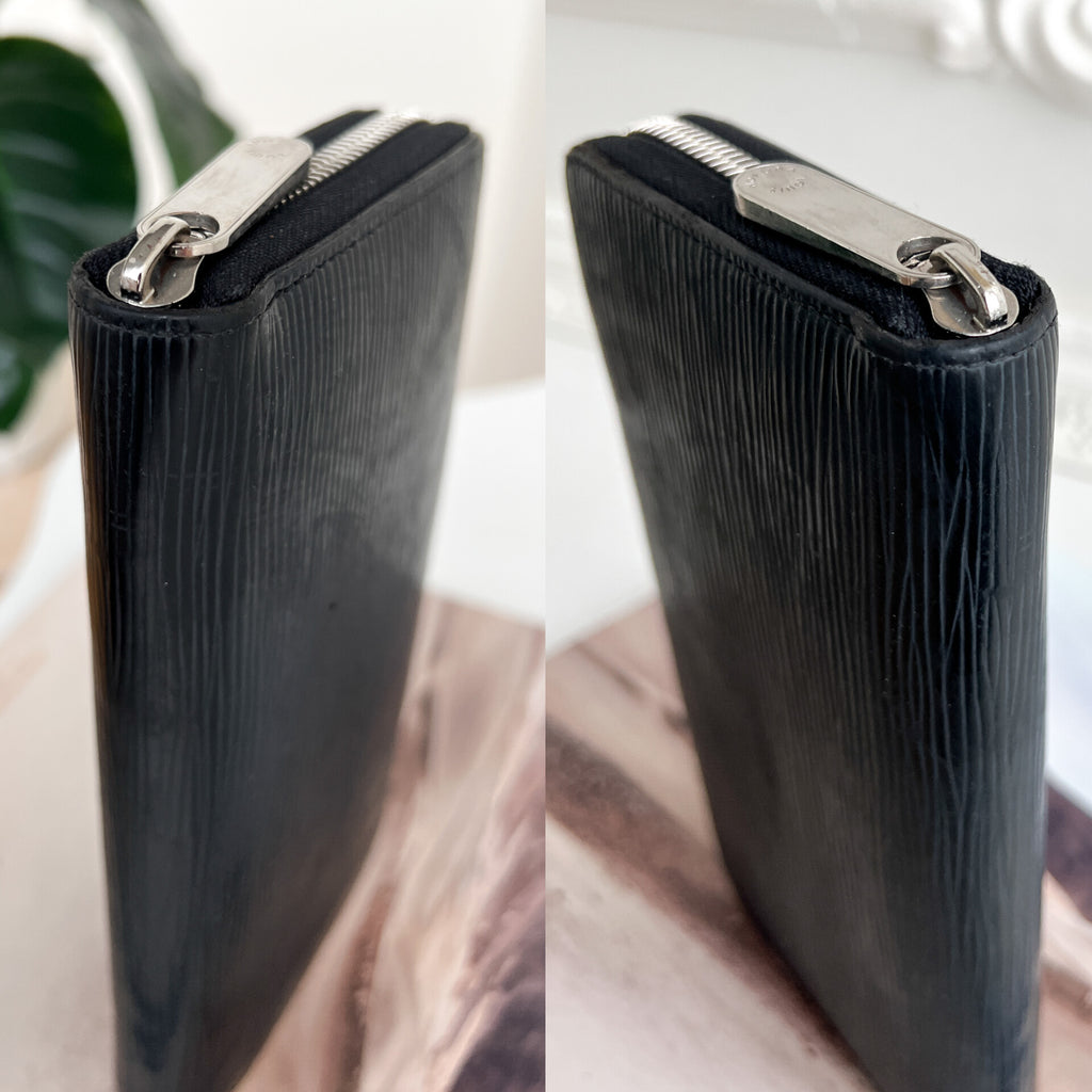 Authentic LV wallet long epi black zipper