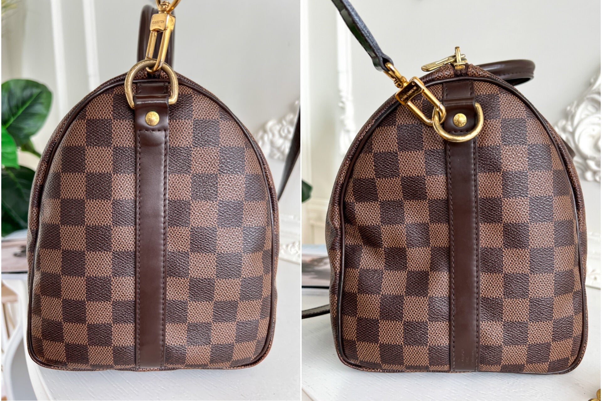Authentic Louis Vuitton Speedy 30 damier ebene bandouliere crossbody satchel bag