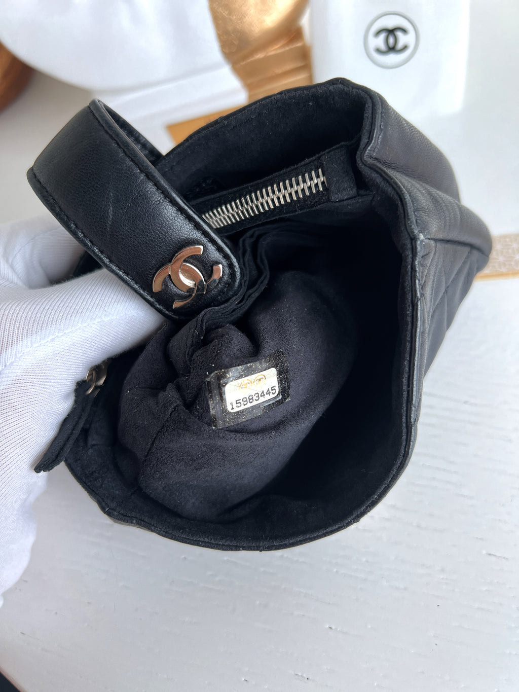 Chanel Wallet Card Black Leather