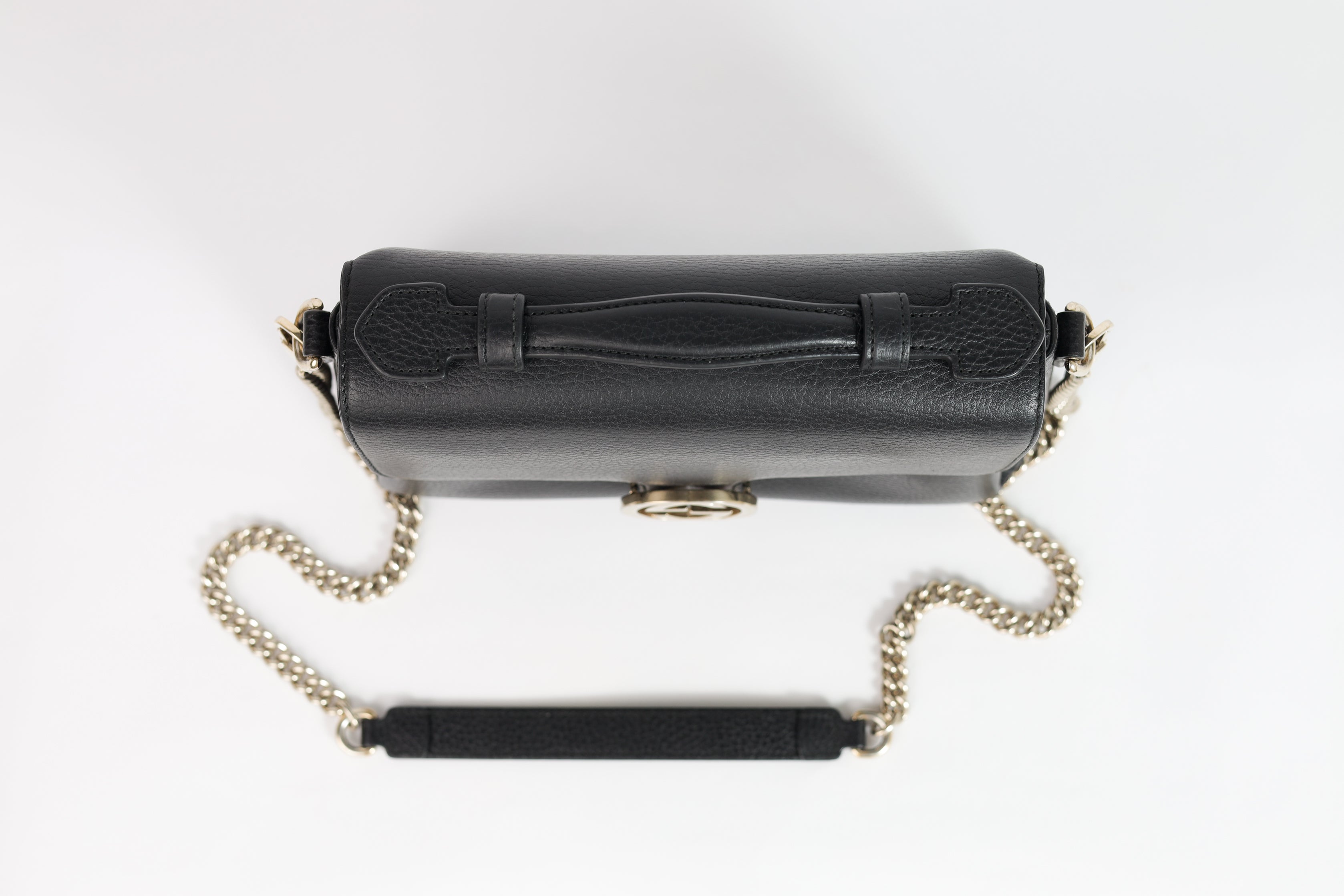 Authentic Gucci Black Leather Interlocking G Crossbody