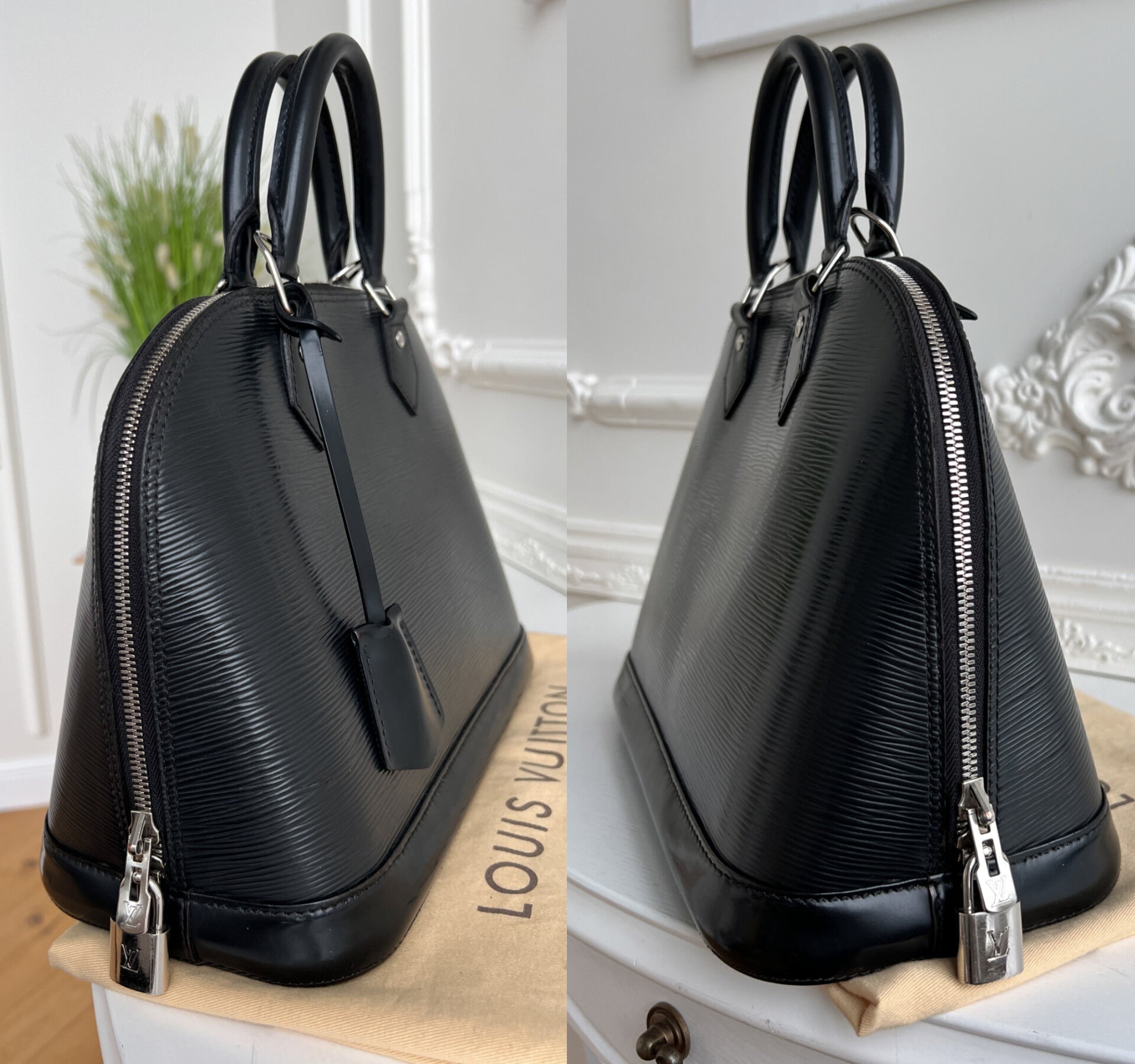 Authentic LV Alma pm epi black handbag