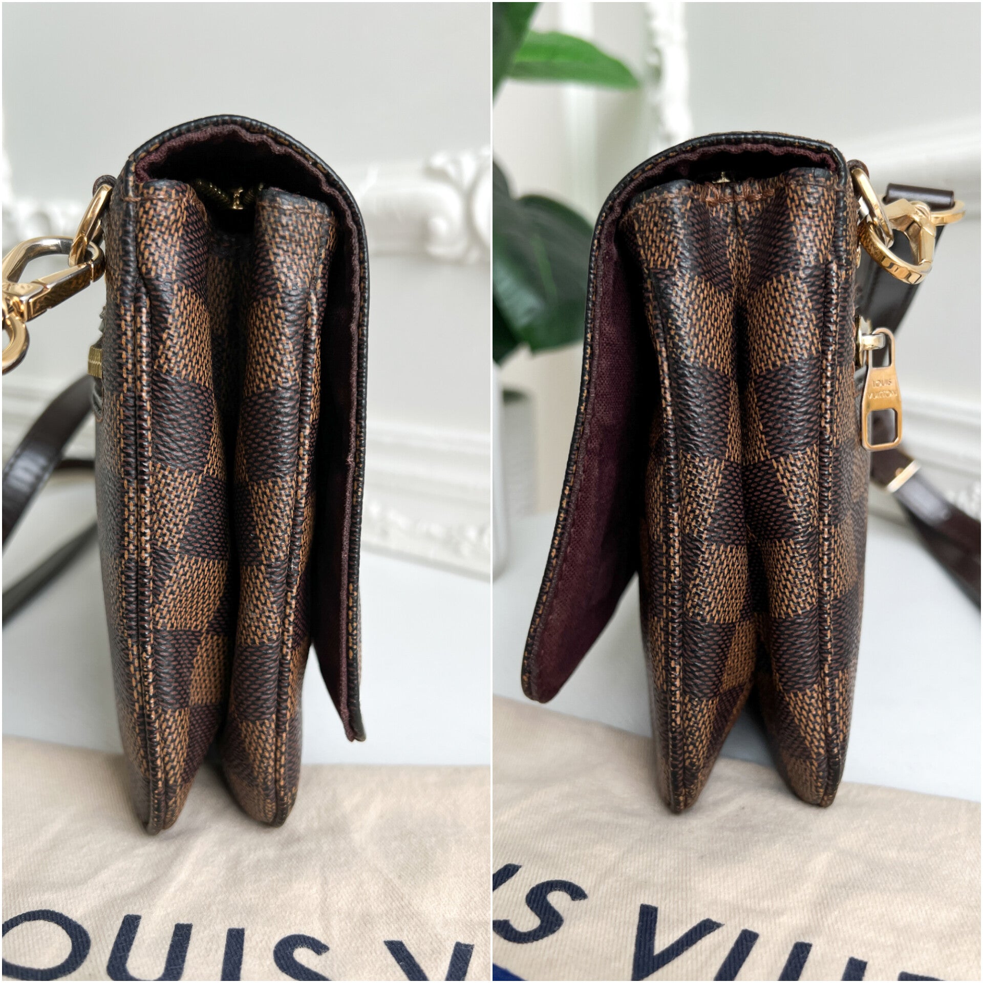 Authentic Louis Vuitton Hoxton Pm damier ebene crossbody clutch bag