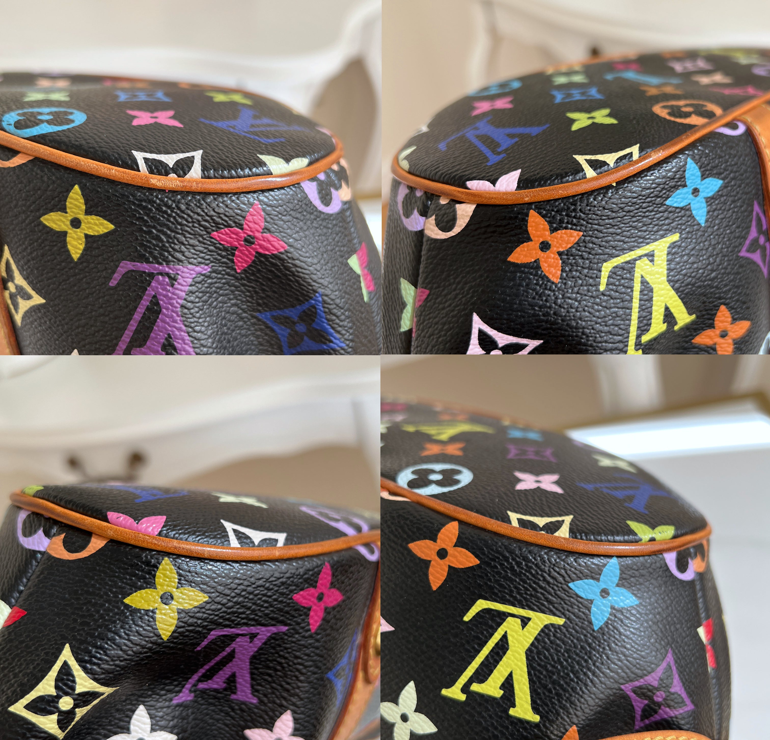Louis Vuitton Theda PM Monogram Multicolor Black Satchel Bag