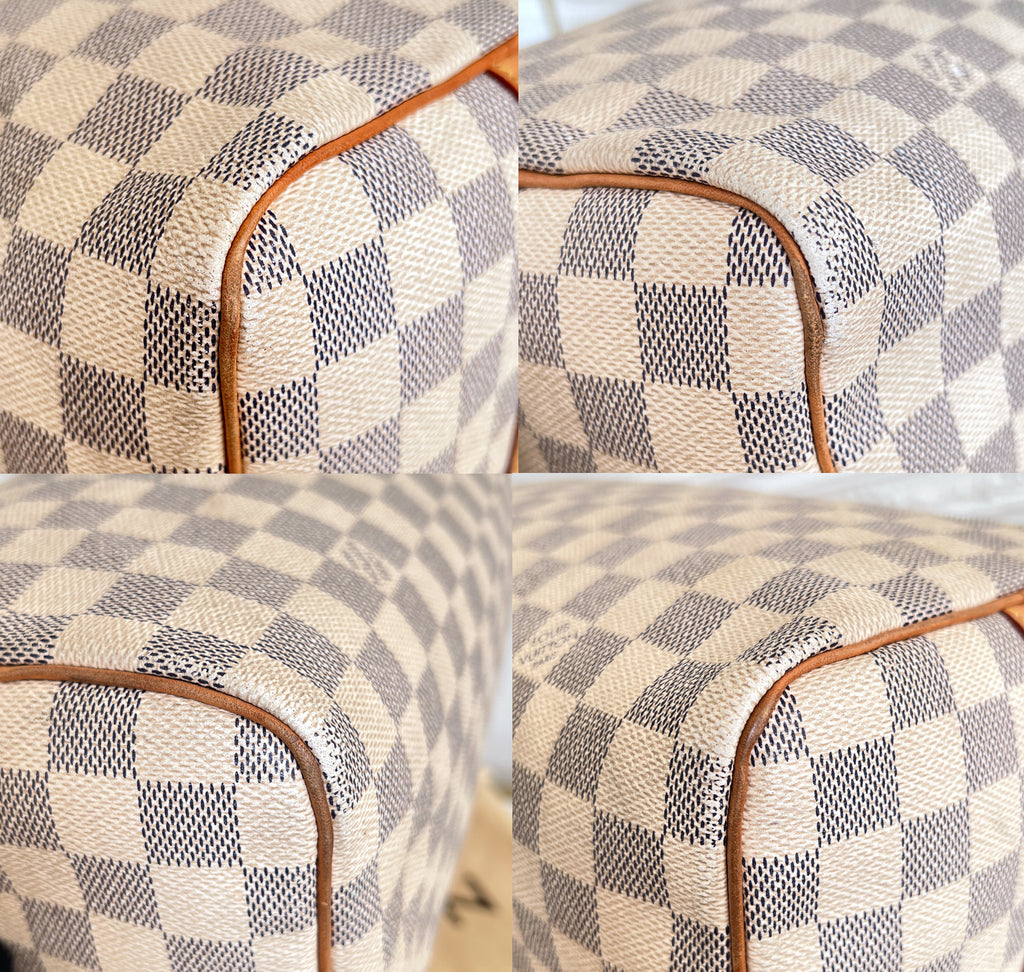 Louis Vuitton Speedy 30 Azur Damier Bandouliere Satchel Crossbody Bag