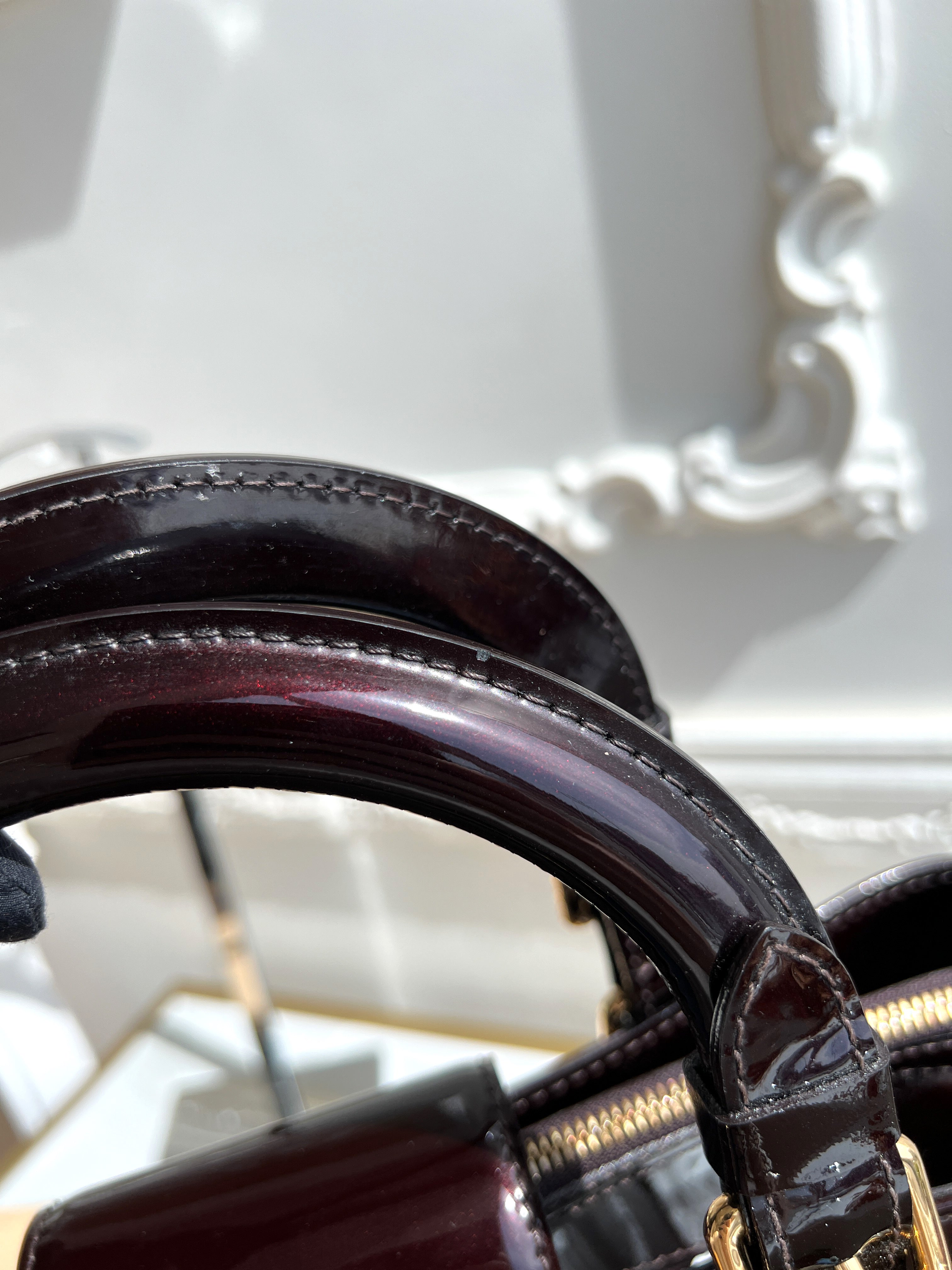 Louis Vuitton Melrose Amarante Monogram Vernis Patent Avenue Handbag