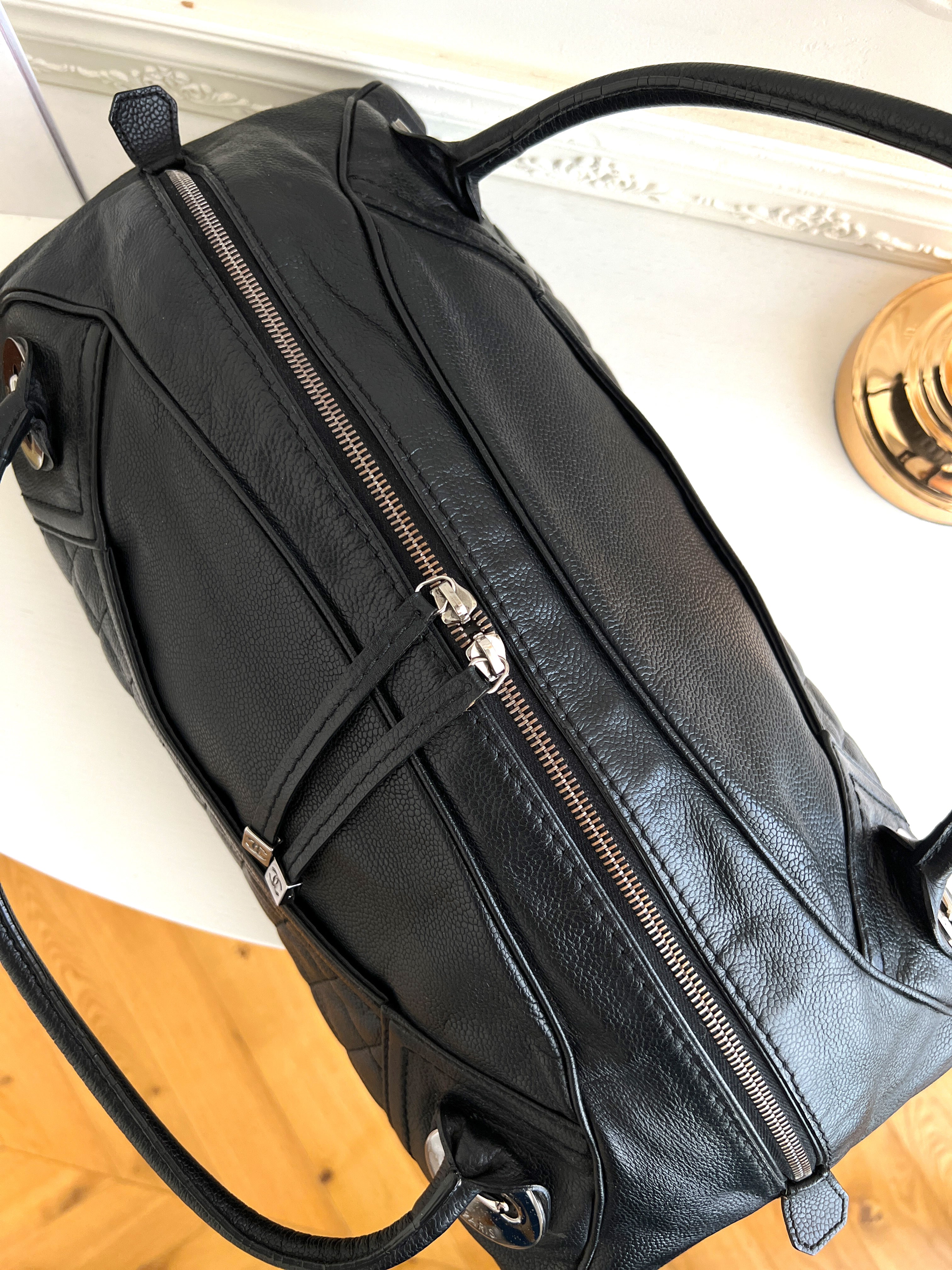 Chanel Caviar Black Dome Leather Square Bag