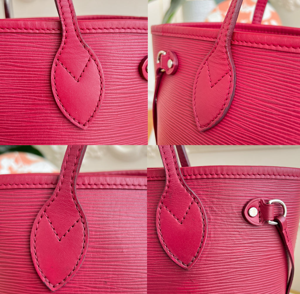 Louis Vuitton Neverfull PM Epi Leather Tote Fuchsia Bag