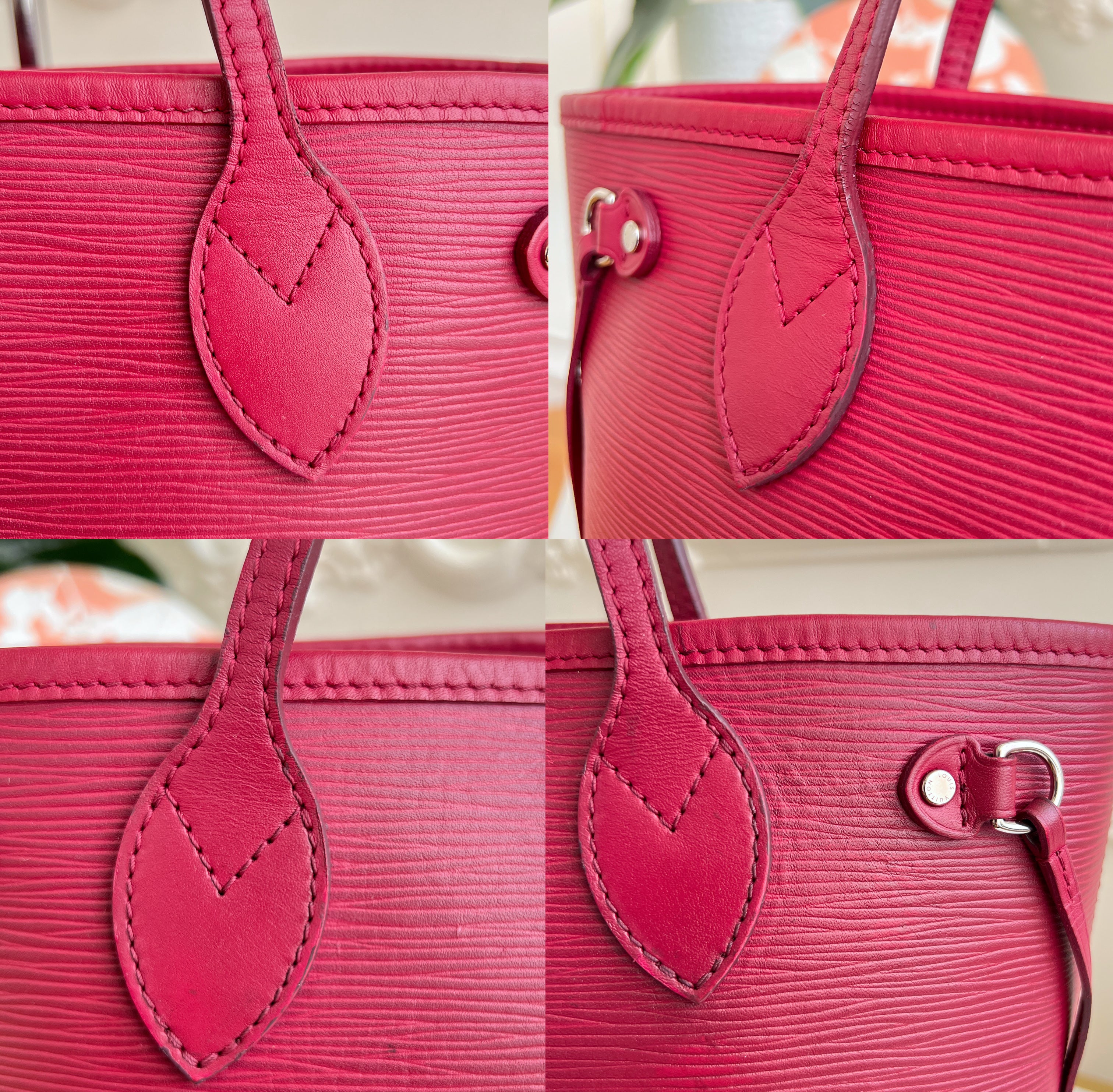 Louis Vuitton Neverfull PM Epi Leather Tote Fuchsia Bag