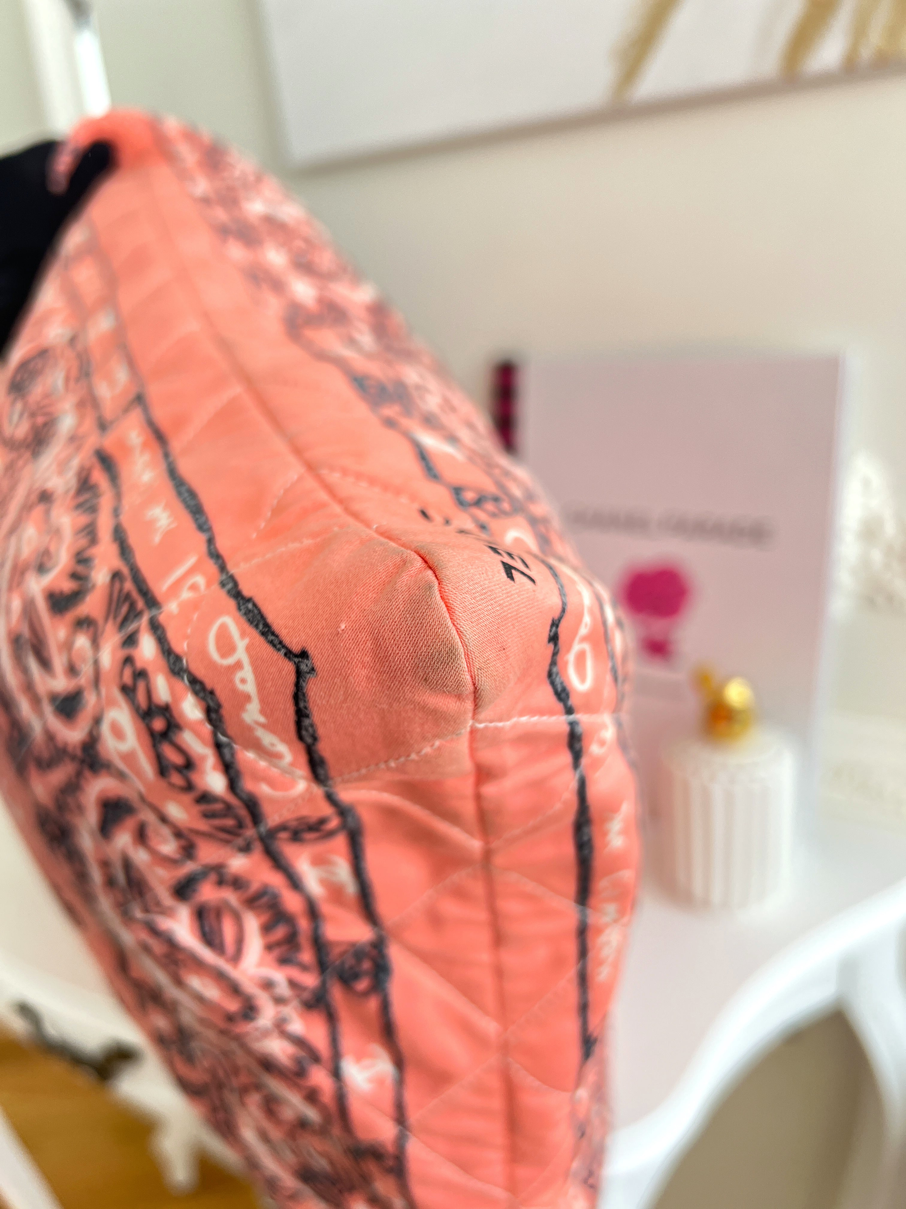 Chanel Bandana XL Tote Cotton Cambon Pink Hobo Chains Bag