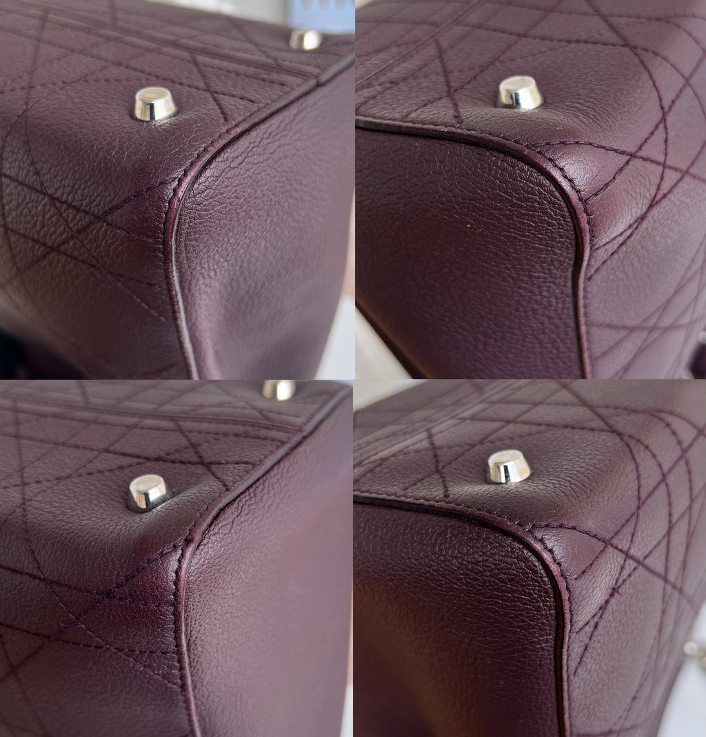 Christian Dior Burgundy Ultradior Quilted Tote Bag