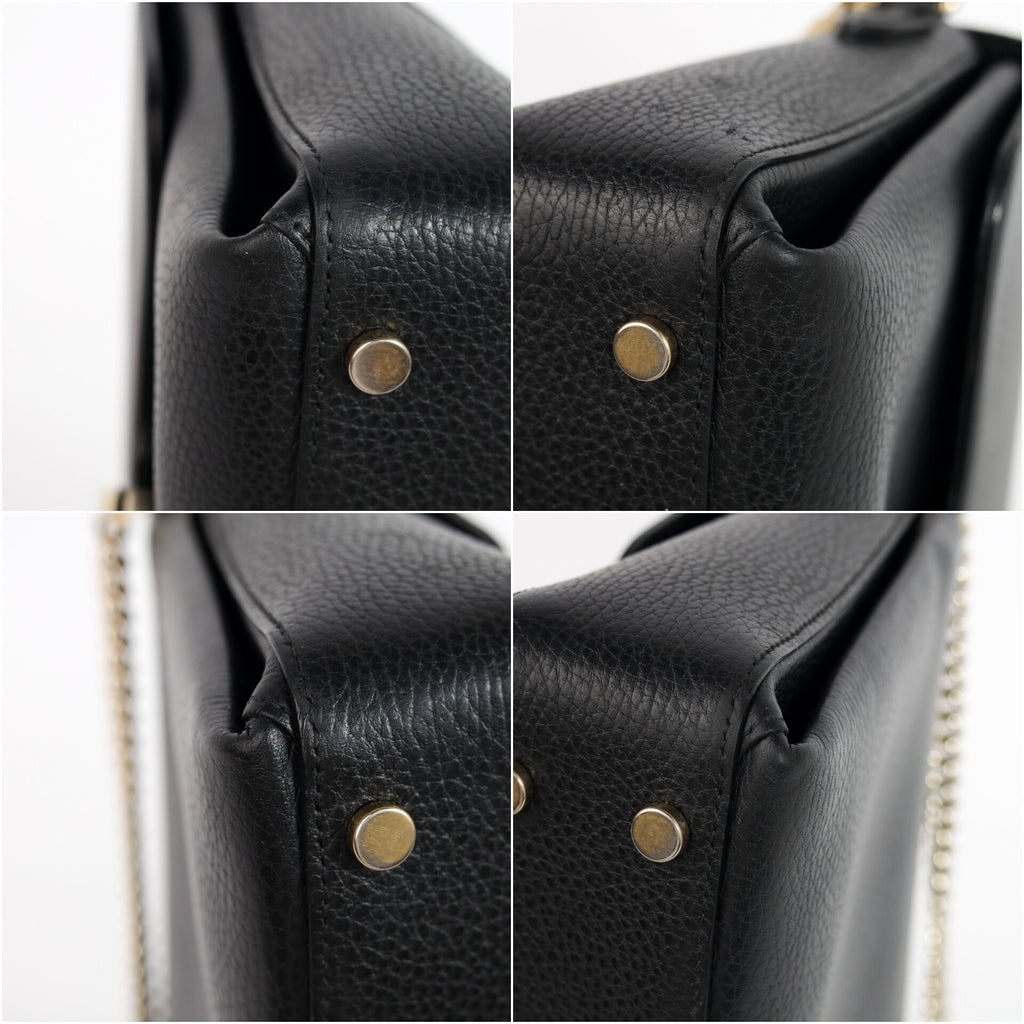 Authentic Gucci Black Leather Interlocking G Crossbody