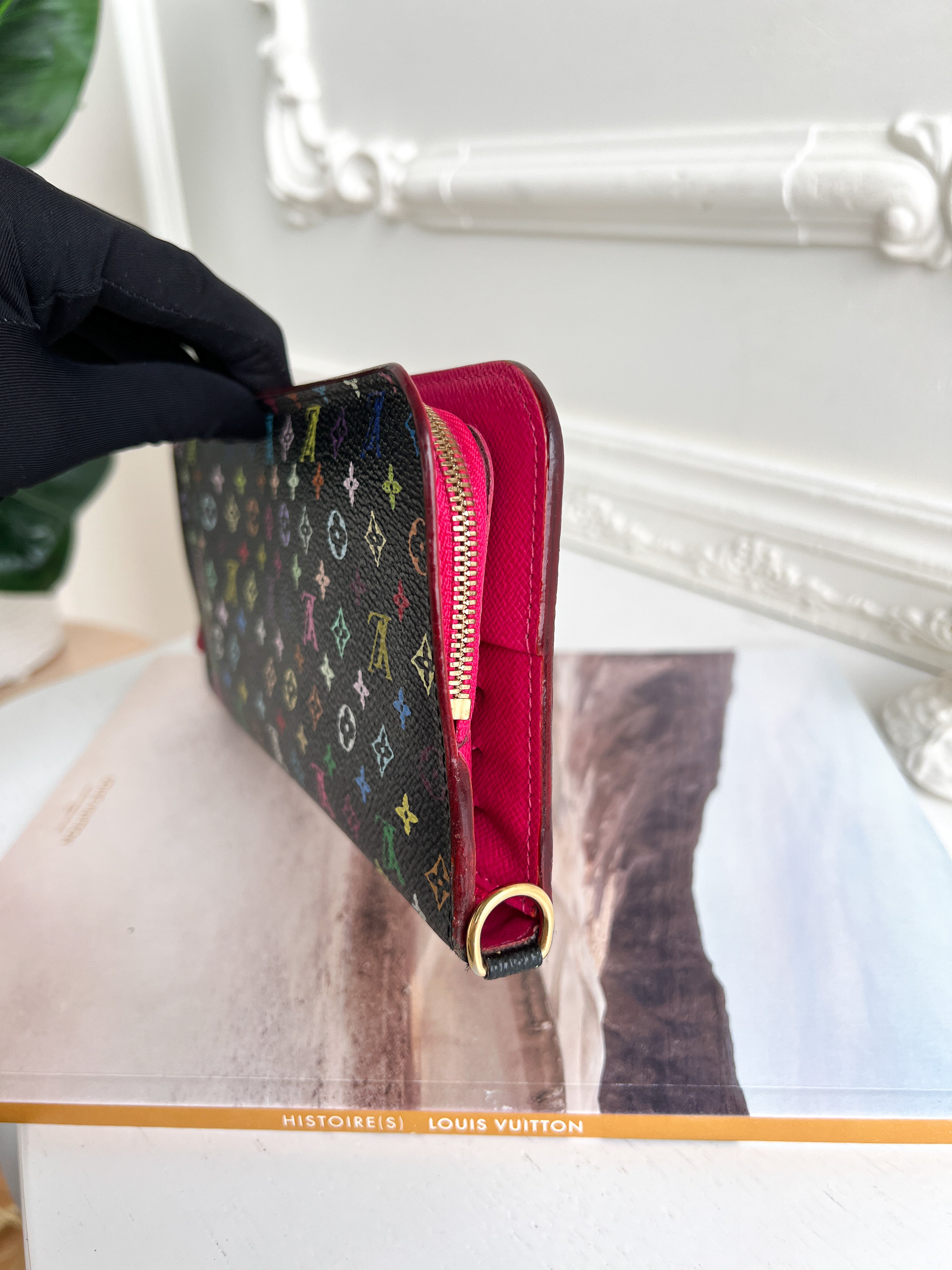 Authentic Louis Vuitton long monogram multicolor black wallet