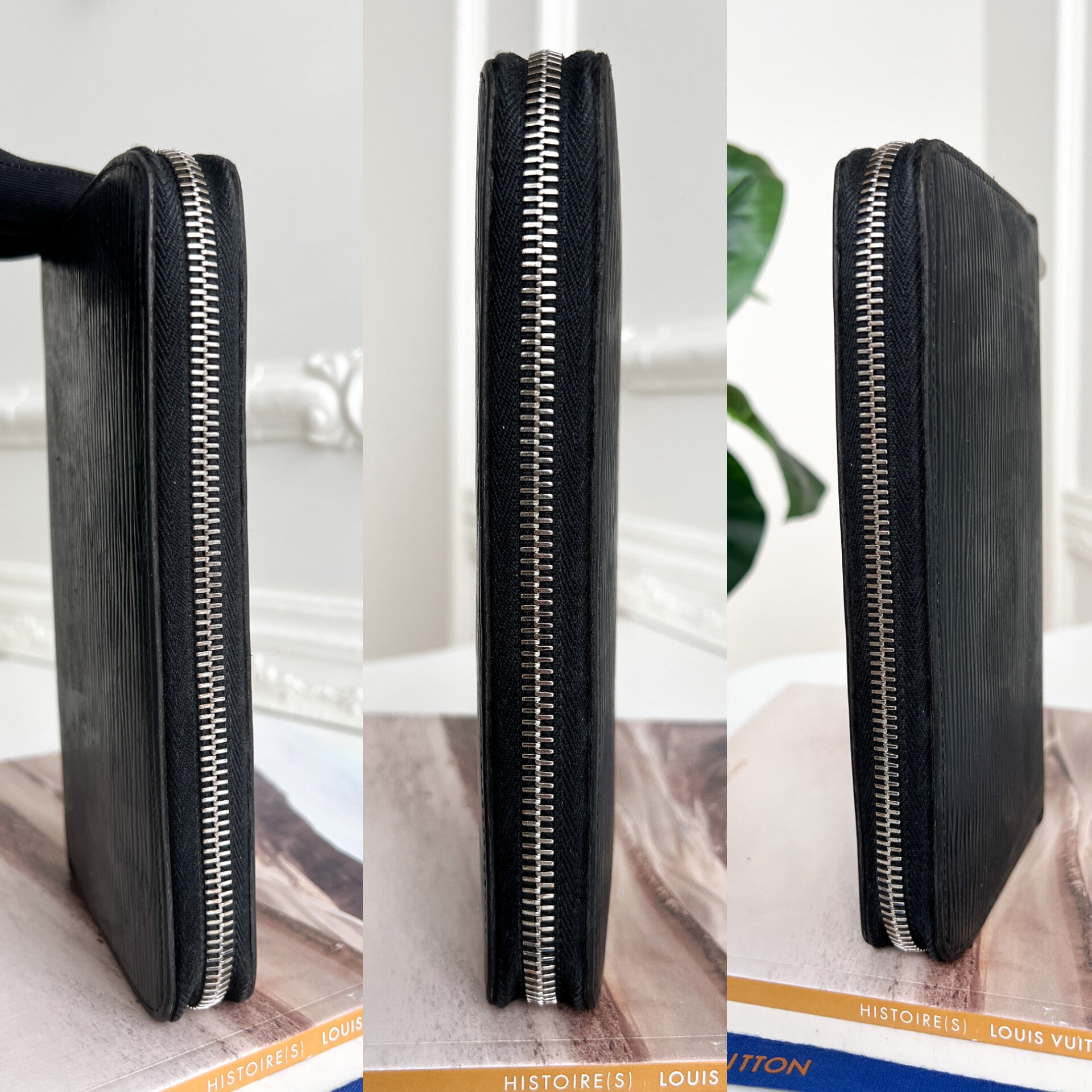 Authentic LV wallet long epi black zipper