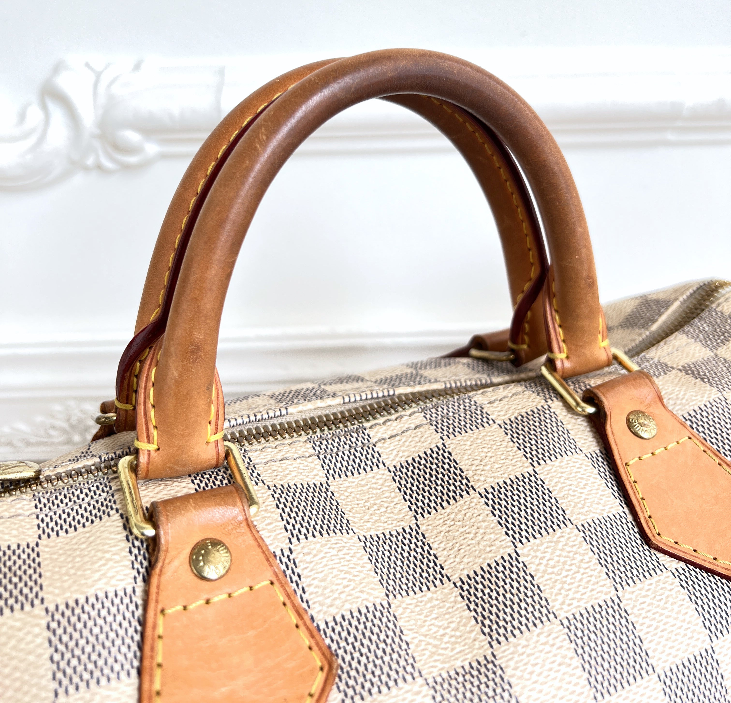 Louis Vuitton Speedy 30 Azur Damier Bandouliere Satchel Crossbody Bag