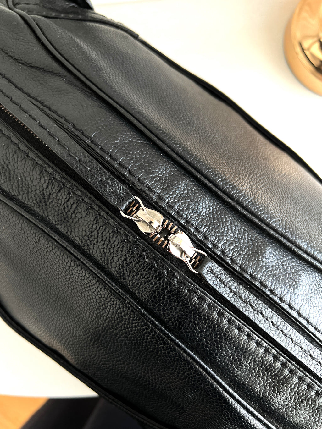 Chanel Caviar Black Dome Leather Square Bag