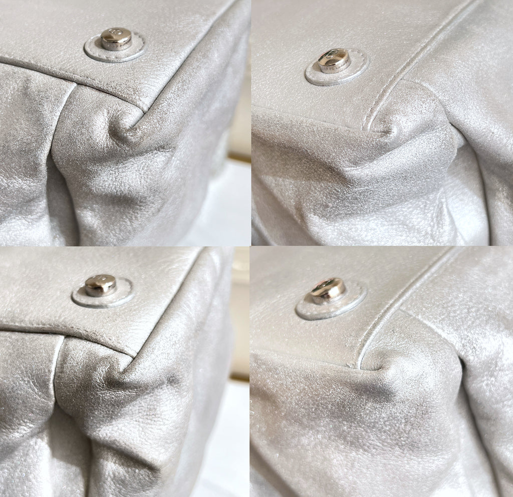 Christian Dior Le Trente Silver Leather Hobo Shoulder Bag