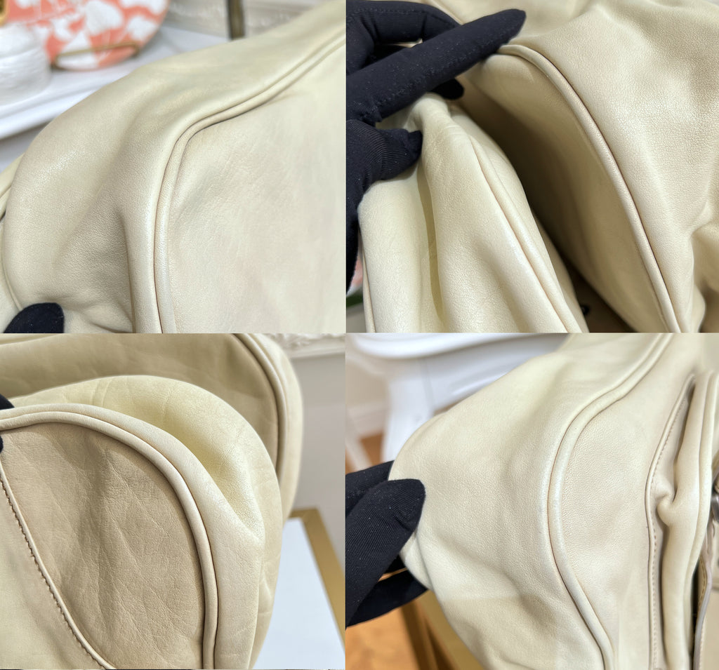 Christian Dior Rare Classic Gaucho Saddle Leather White Bag