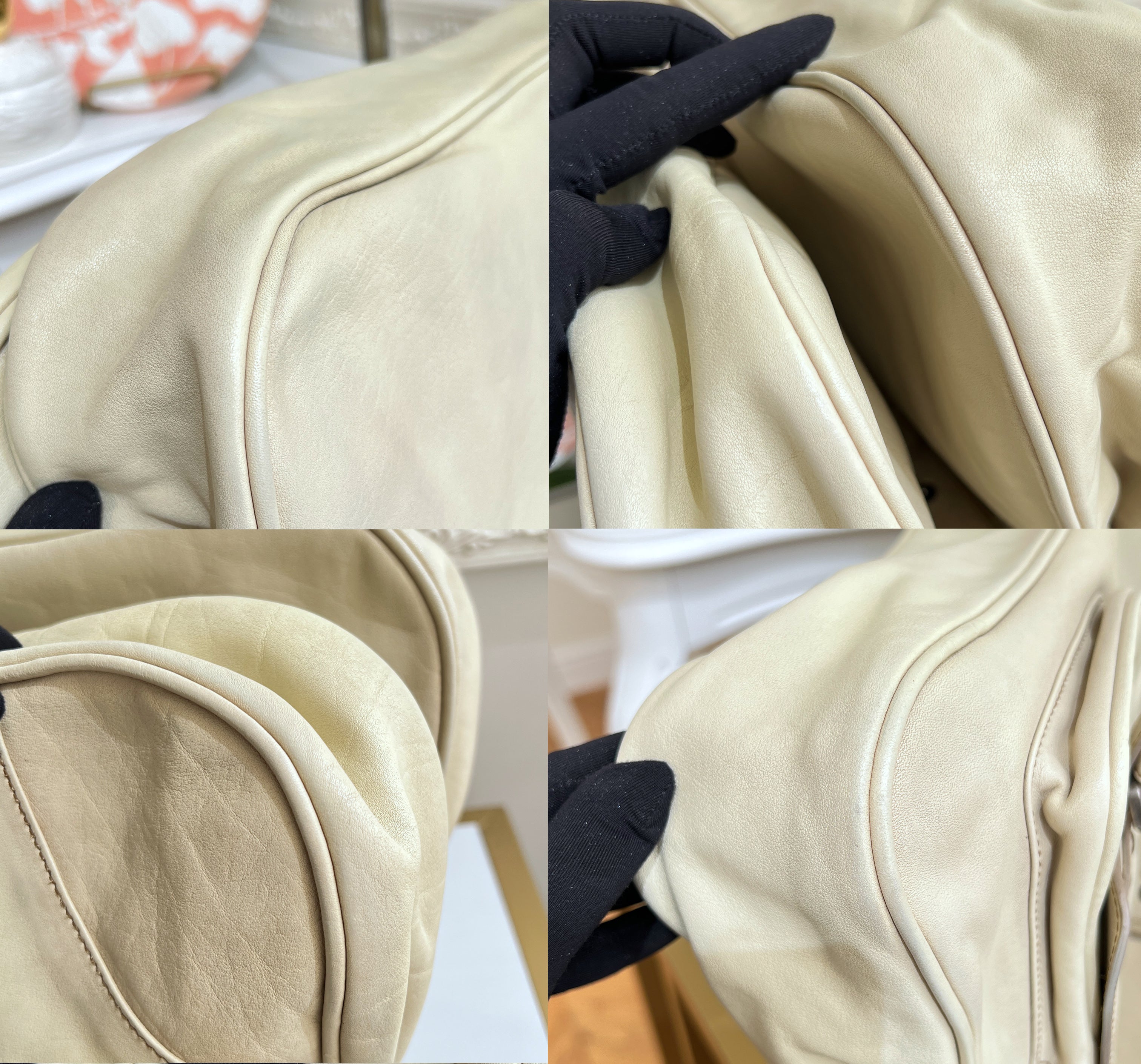 Christian Dior Rare Classic Gaucho Saddle Leather White Bag