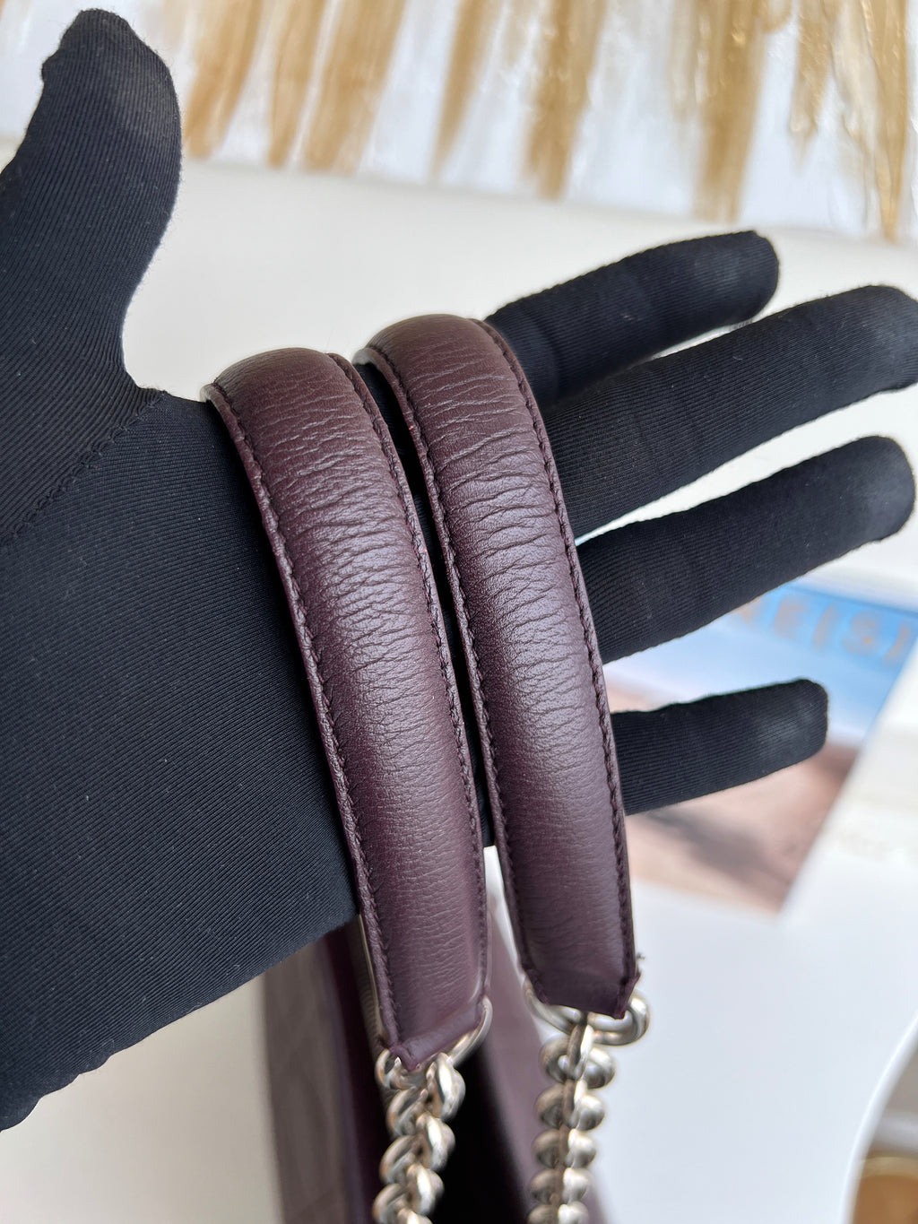 Christian Dior Burgundy Ultradior Quilted Tote Bag