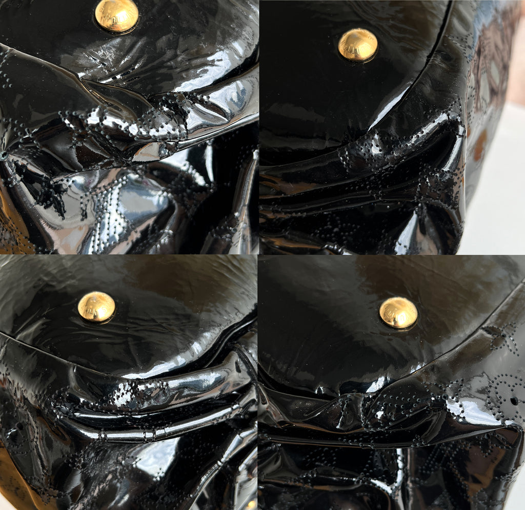 Louis Vuitton Mahina Patent Black Surya L Monogram Bag