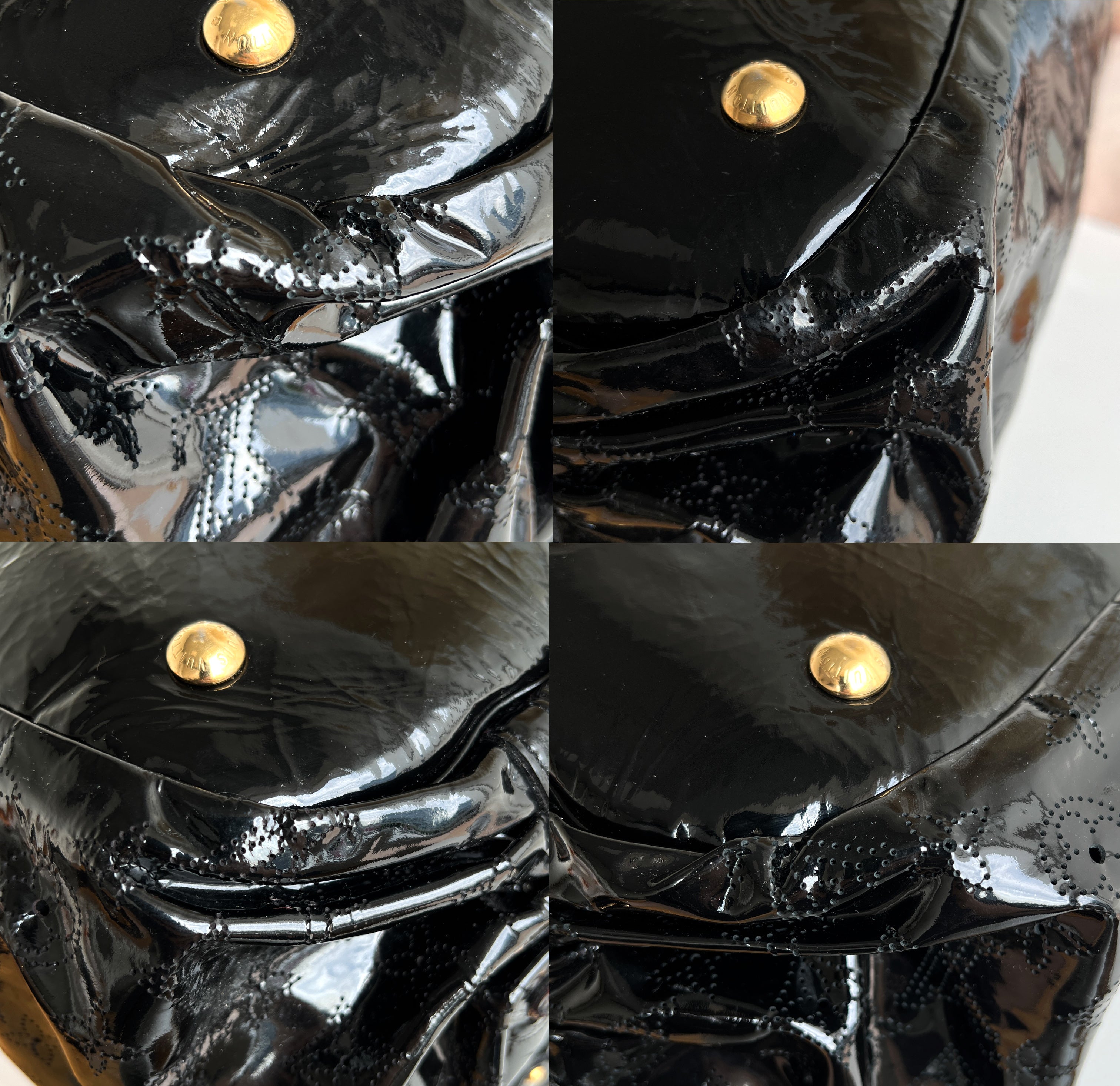 Louis Vuitton Mahina Patent Black Surya L Monogram Bag