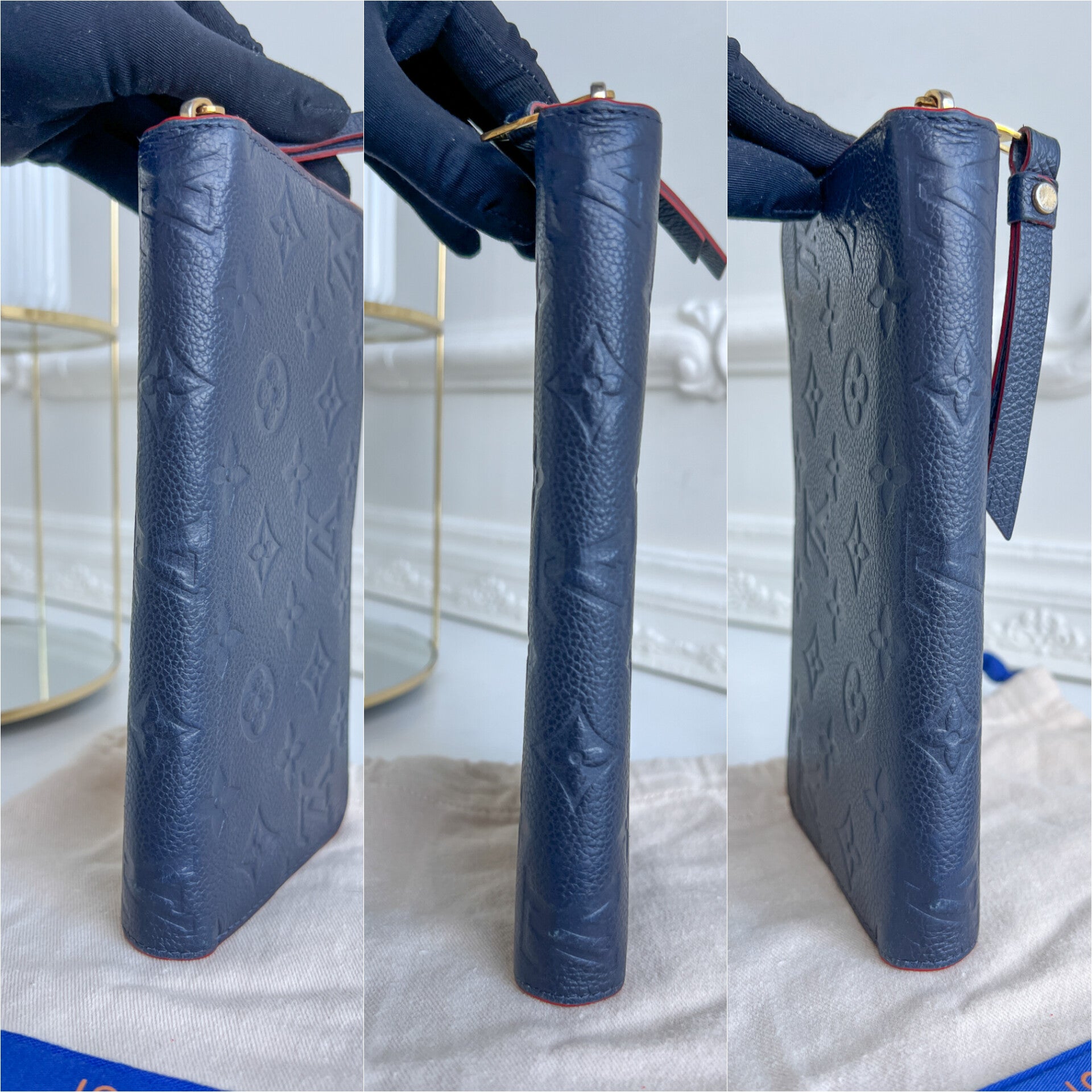 LV wallet empreinte dark blue with red