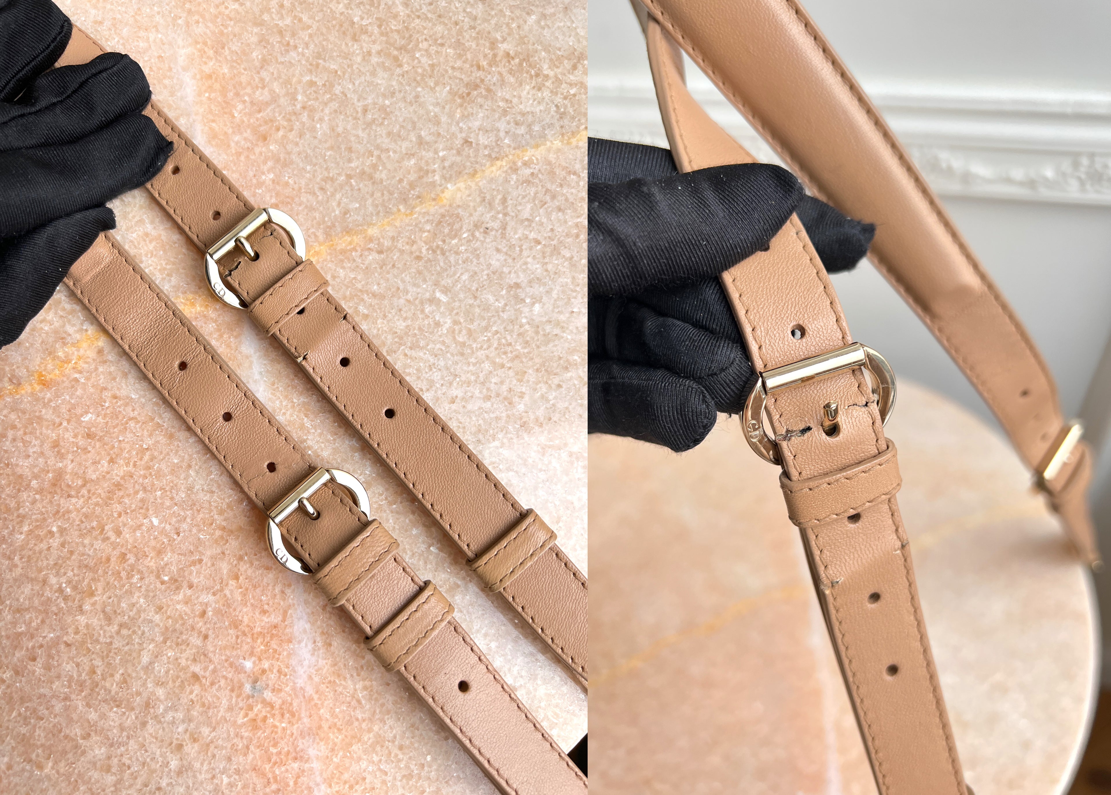 Christian Dior Tote Beige Cannage Granville Leather Bag