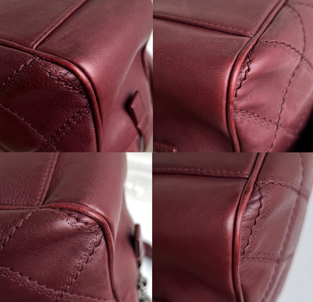 Chanel Flap Cambon 31 Rue Leather Burgundy Maroon Crossbody Bag