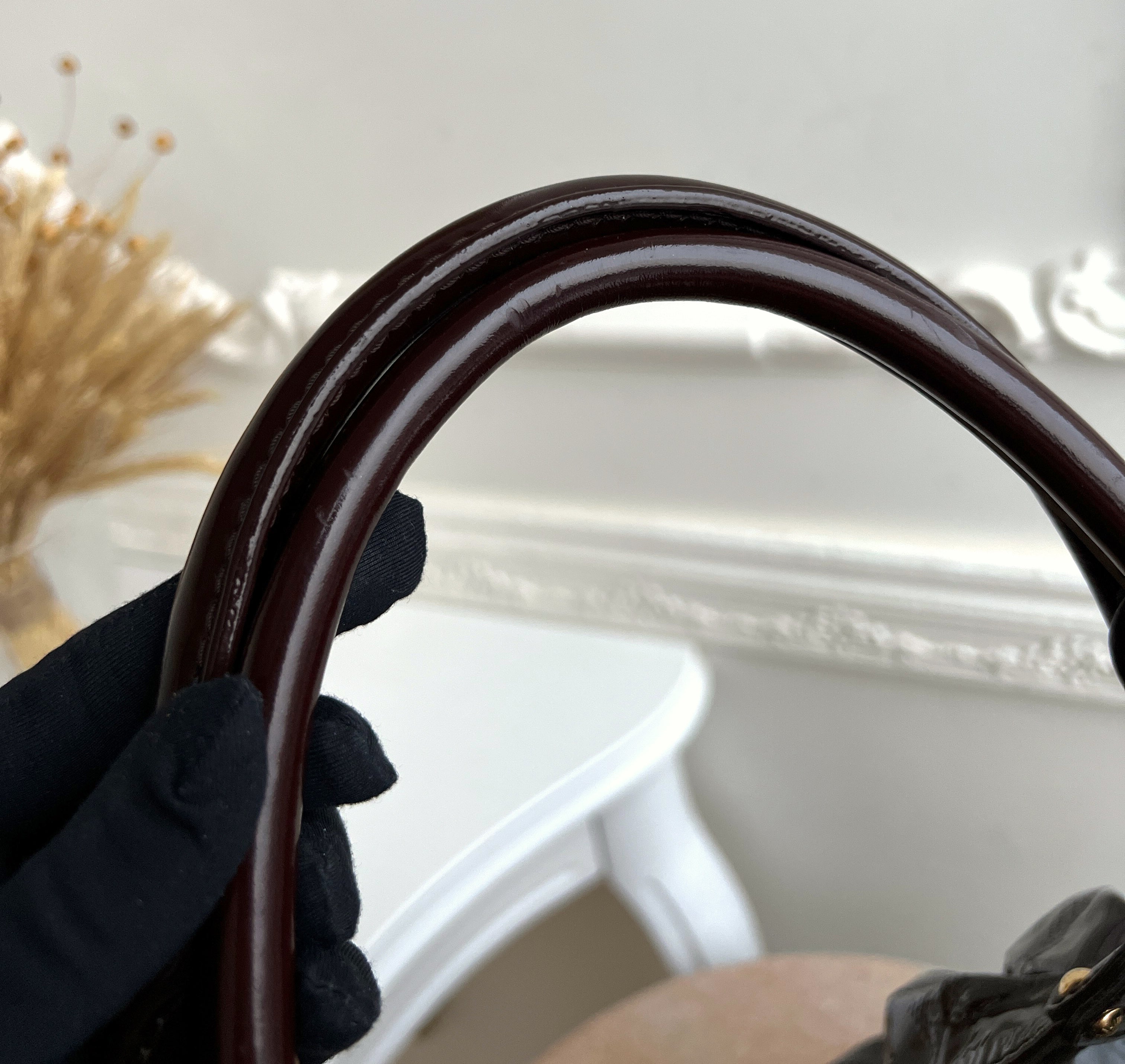 Louis Vuitton Mahina L Patent Surya Shoulder Brown Bag