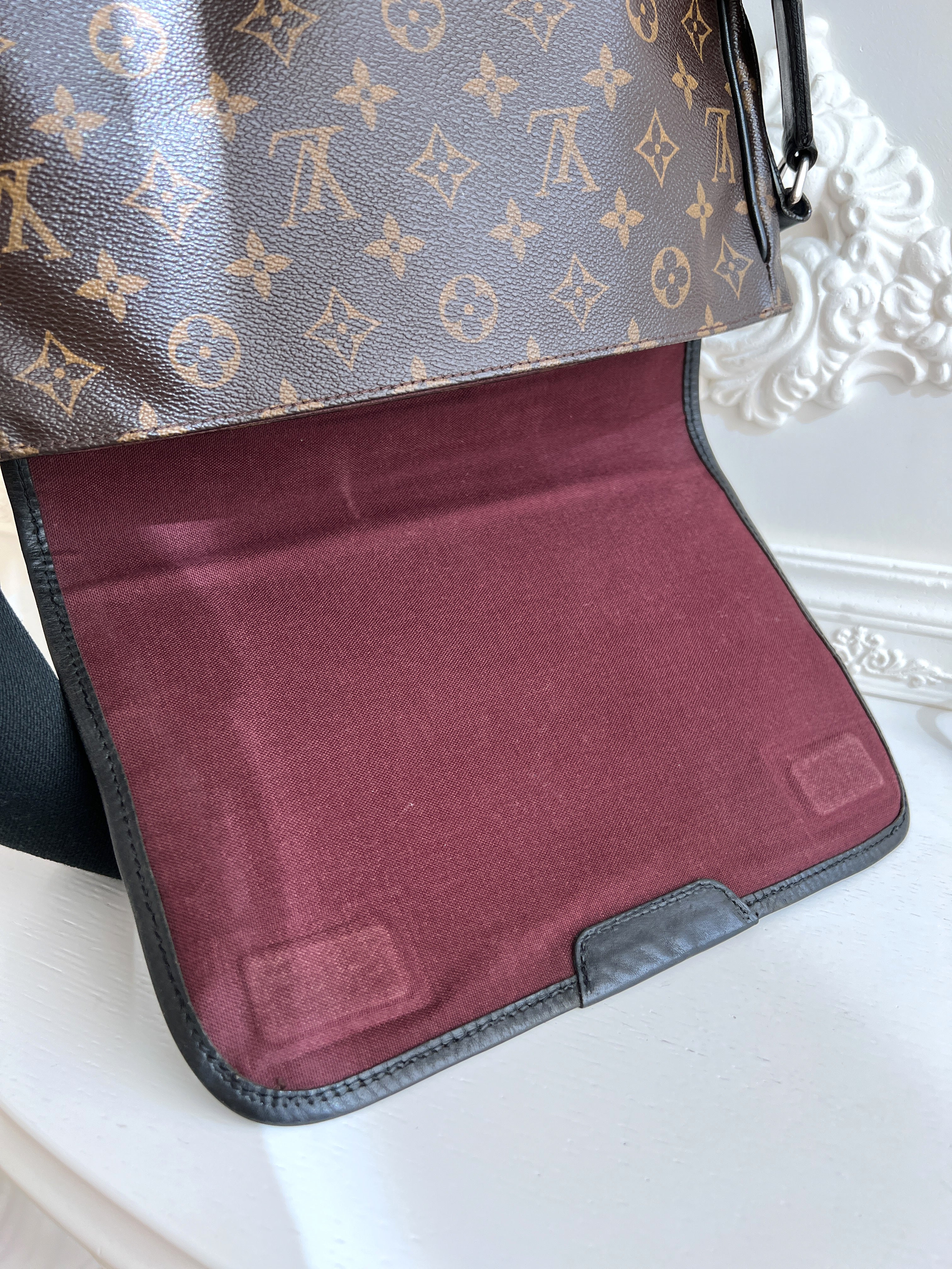 Louis Vuitton Macassar Bass MM Shoulder Crossbody Monogram Bag