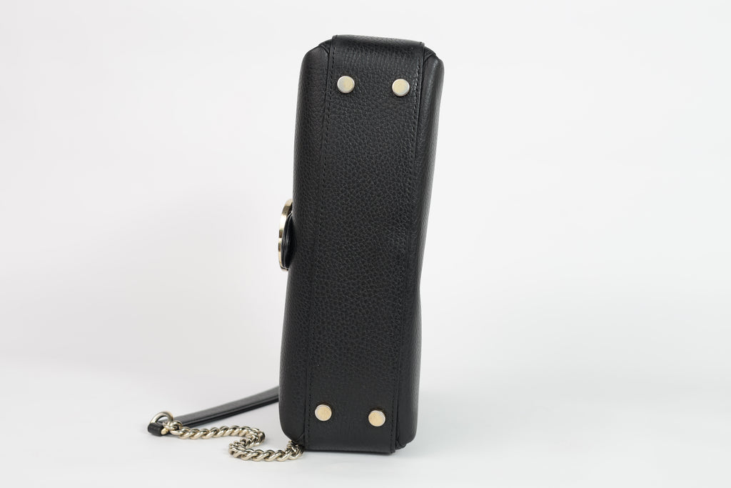 Authentic Gucci Black Leather Interlocking G Crossbody