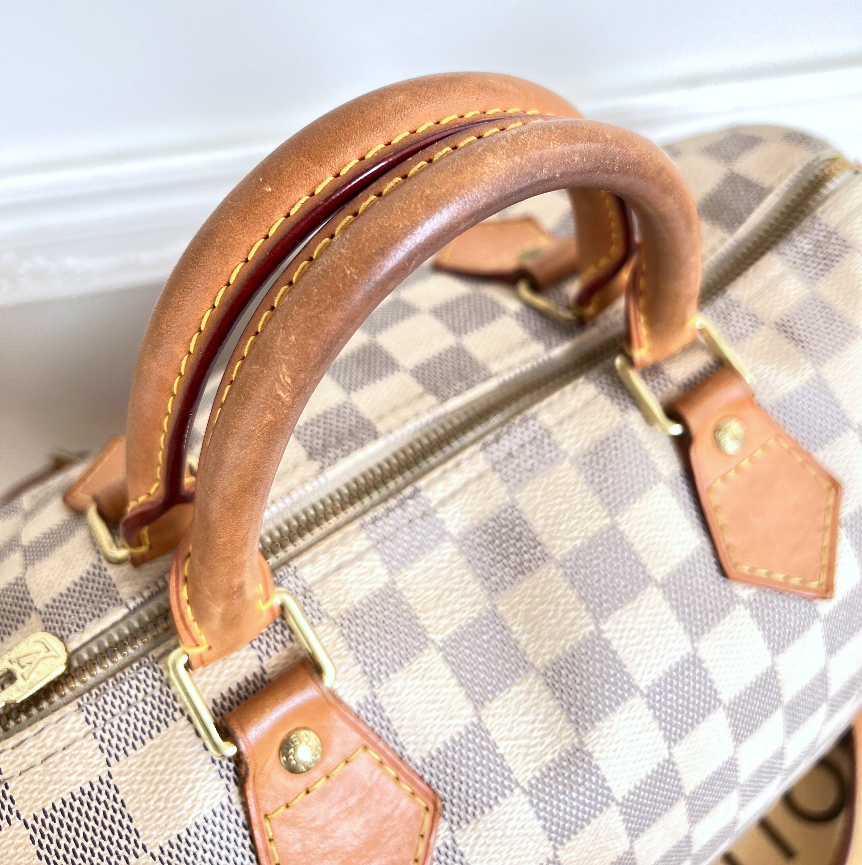 Louis Vuitton Speedy 30 Azur Damier Bandouliere Satchel Crossbody Bag