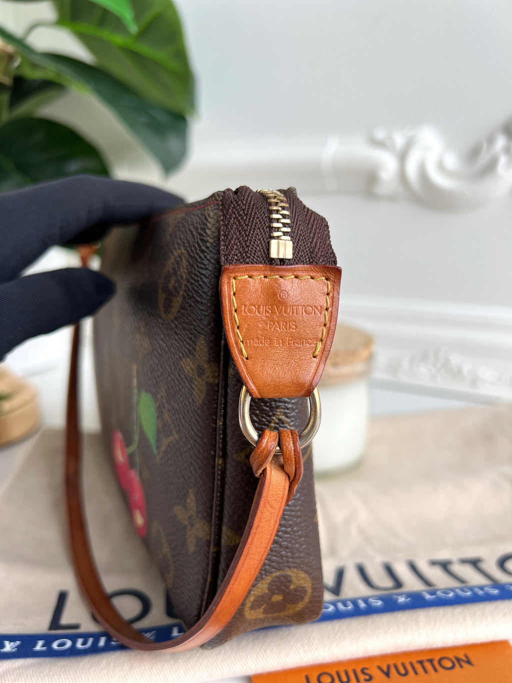 Louis Vuitton Clutch Pouch Pochette Cherry Monogram Purse Accessories