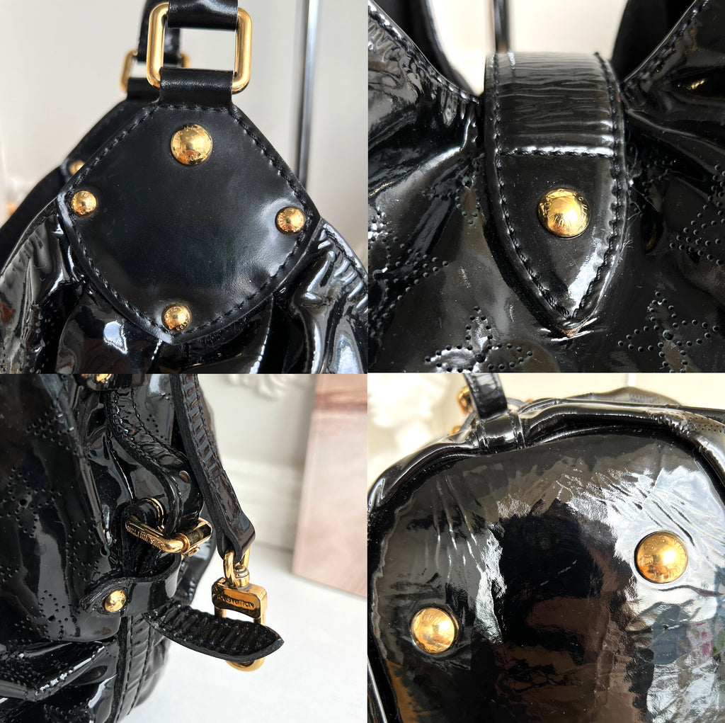 Louis Vuitton Mahina Patent Black Surya L Monogram Bag